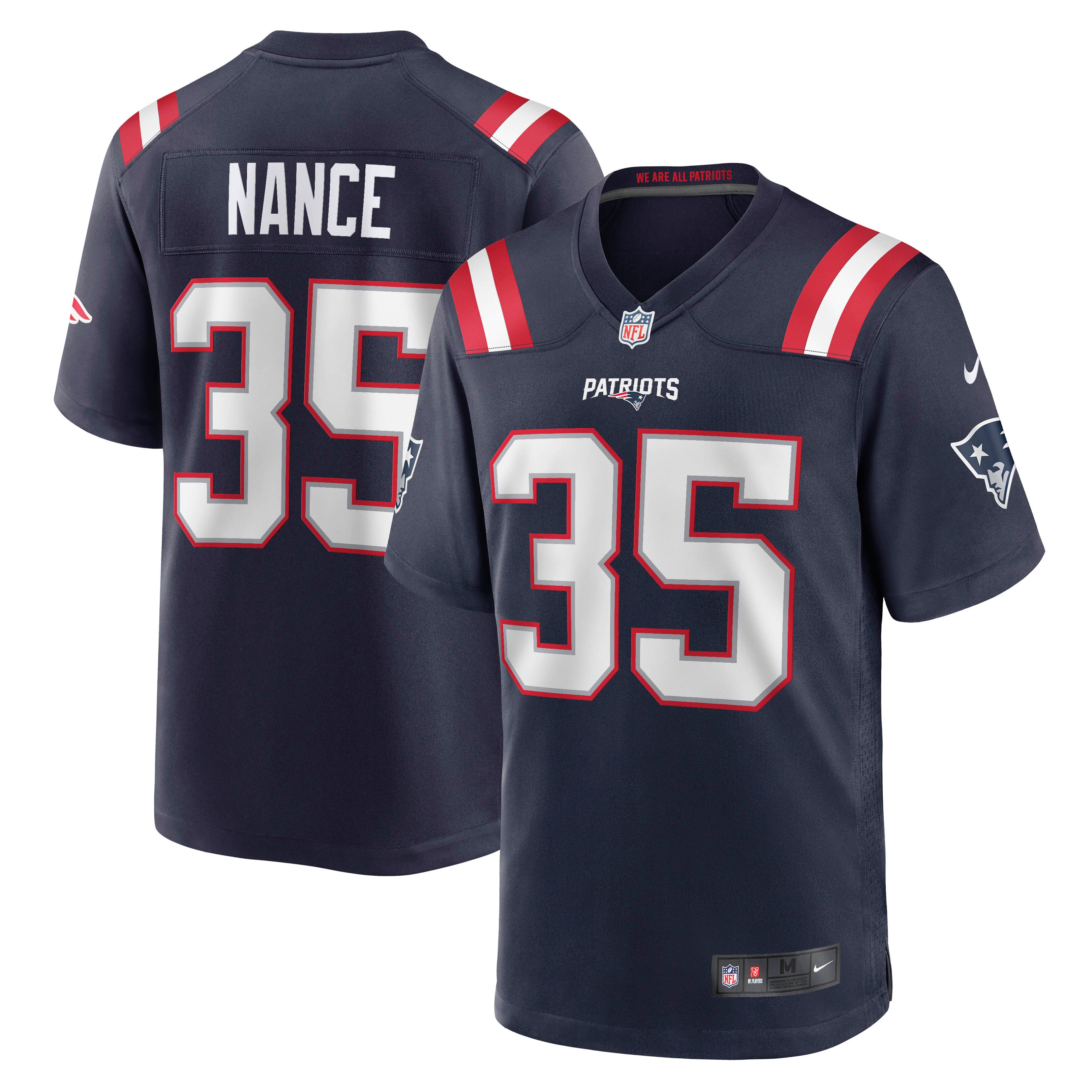 Men's New England Patriots Jim Nance Navy Retired Player Jersey JS7071 nicesnker