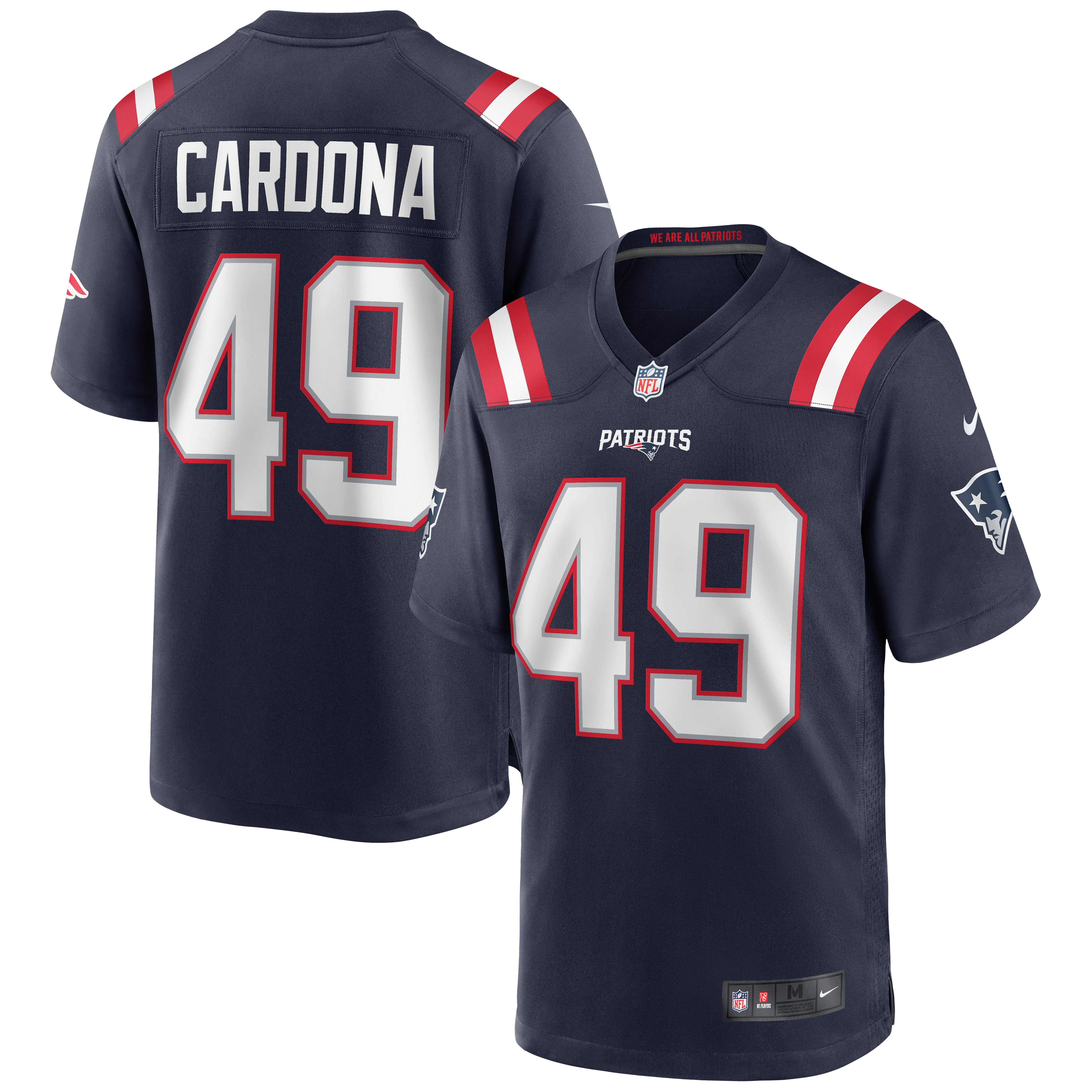 Men's New England Patriots Joe Cardona Navy Game Jersey JS6622 nicesnker