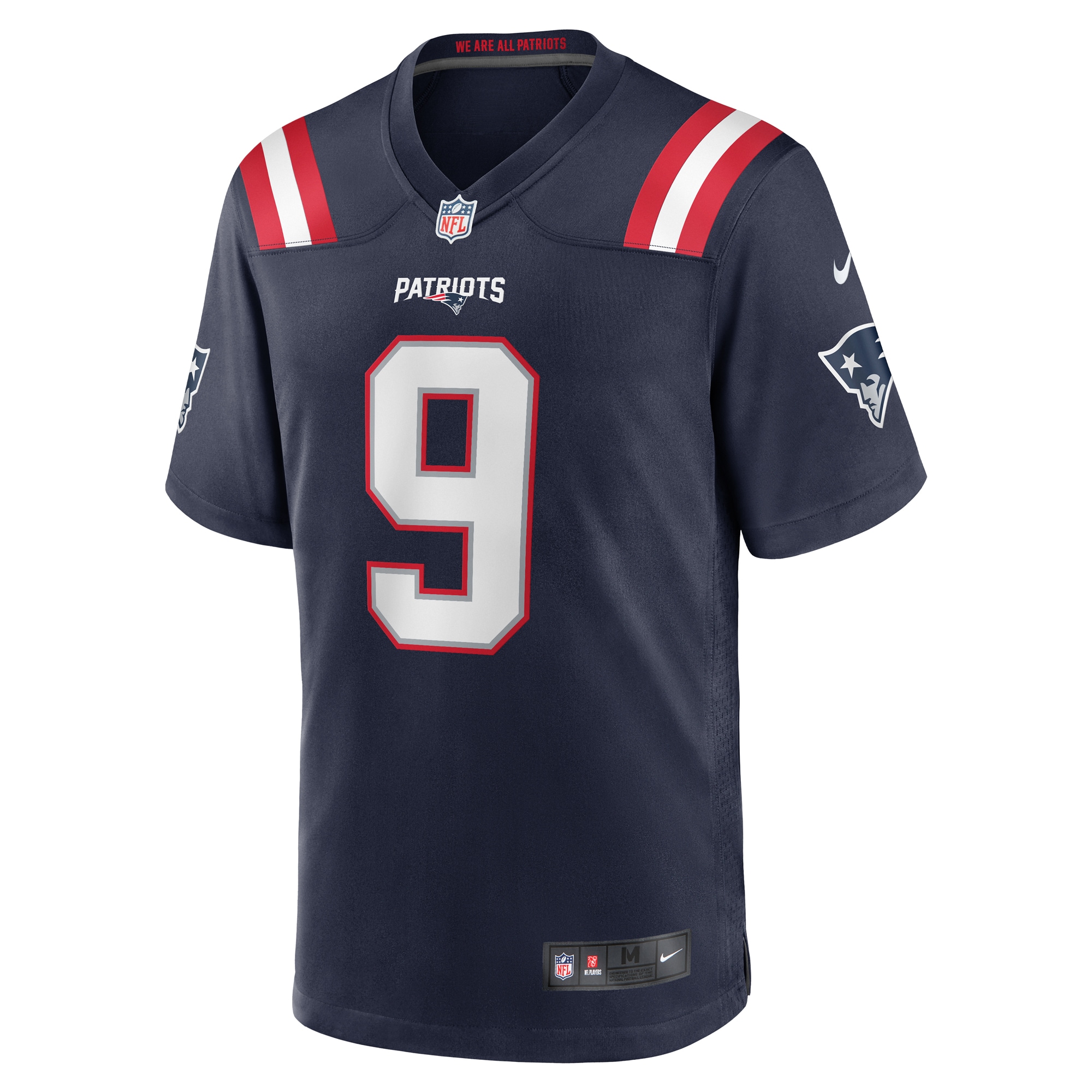 Alternative view of Men's New England Patriots Kayshon Boutte Navy Game Jersey JS4910 nicesnker
