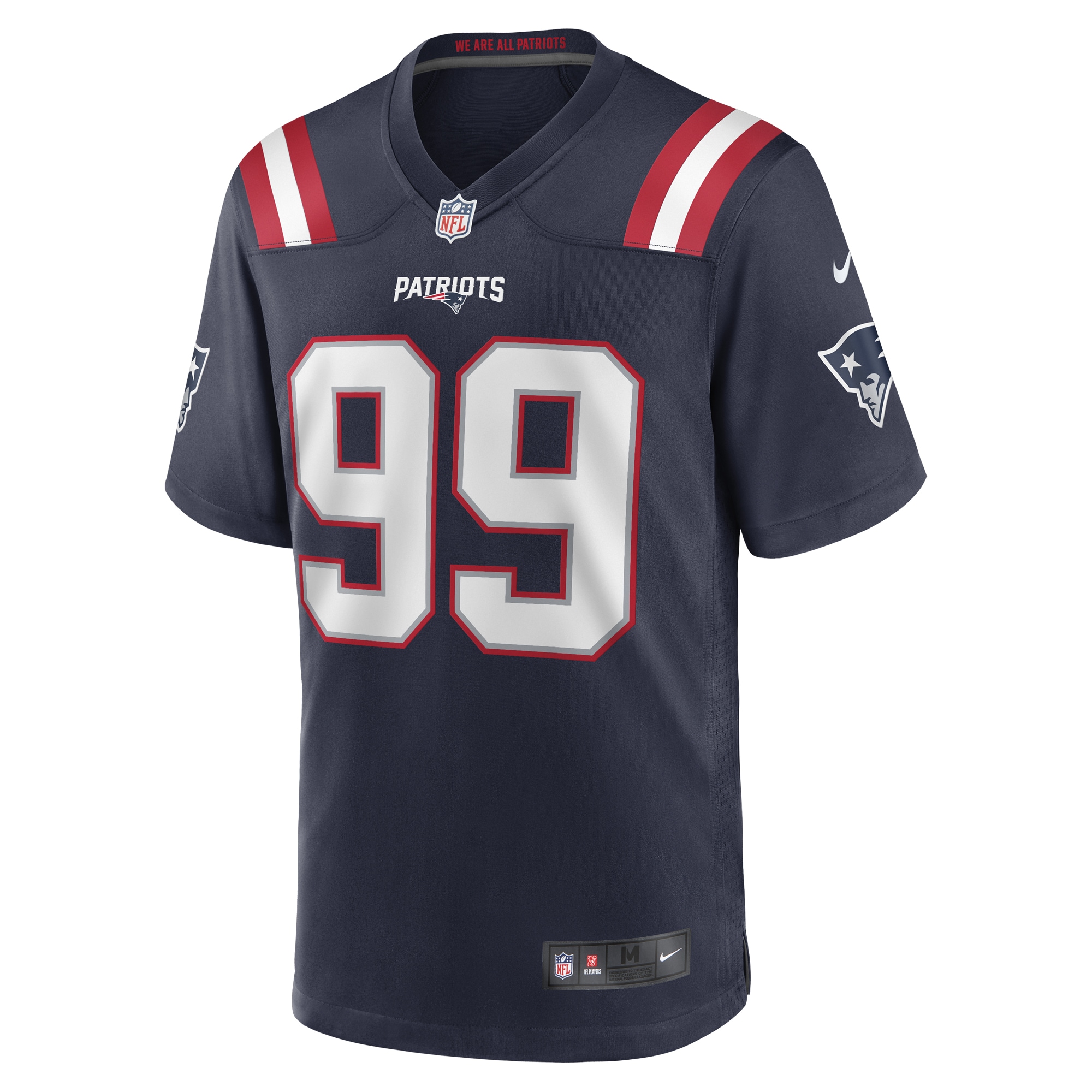 Alternative view of Men's New England Patriots Keion White Navy Game Jersey JS5823 nicesnker