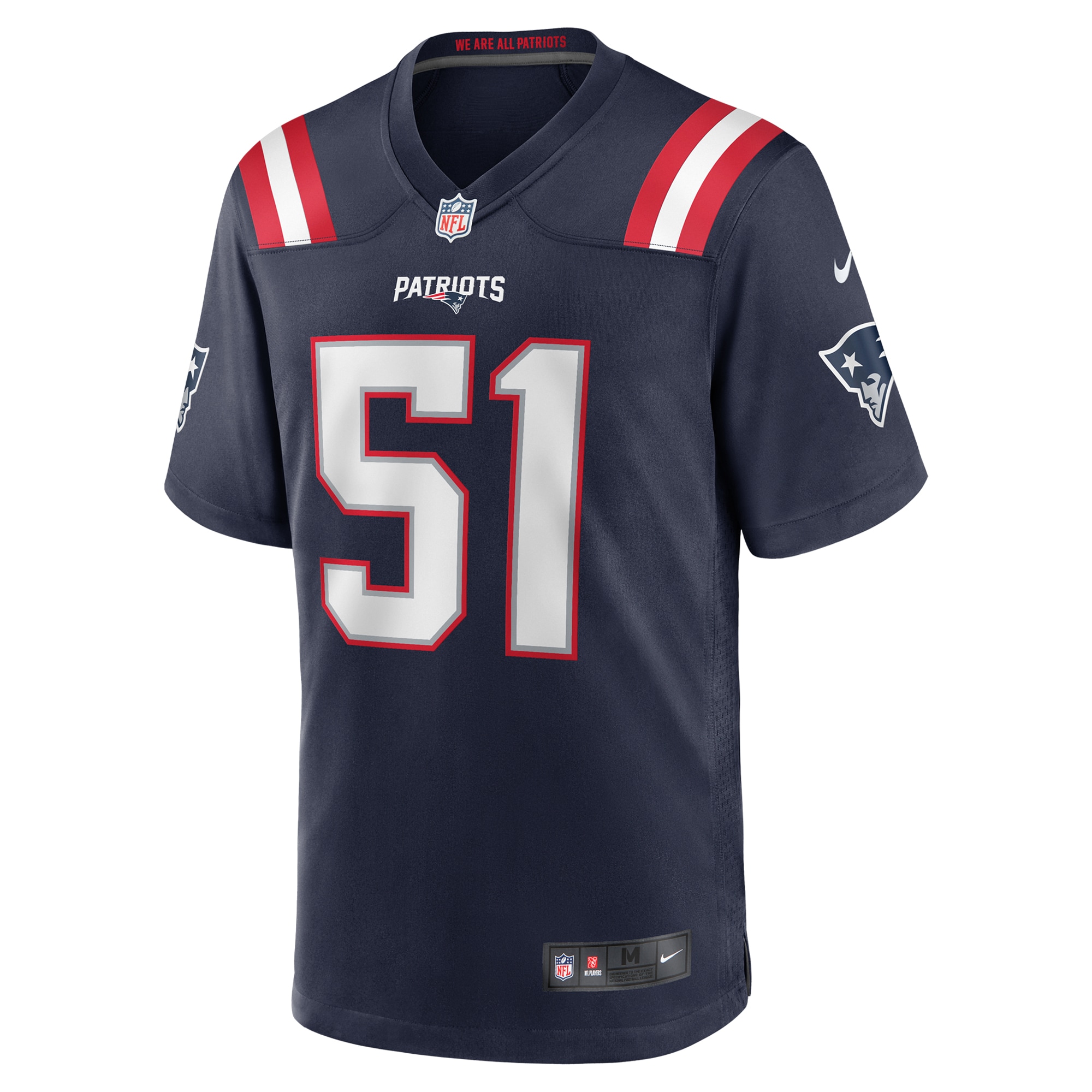 Alternative view of Men's New England Patriots Keshawn Banks Navy Game Jersey JS7807 nicesnker