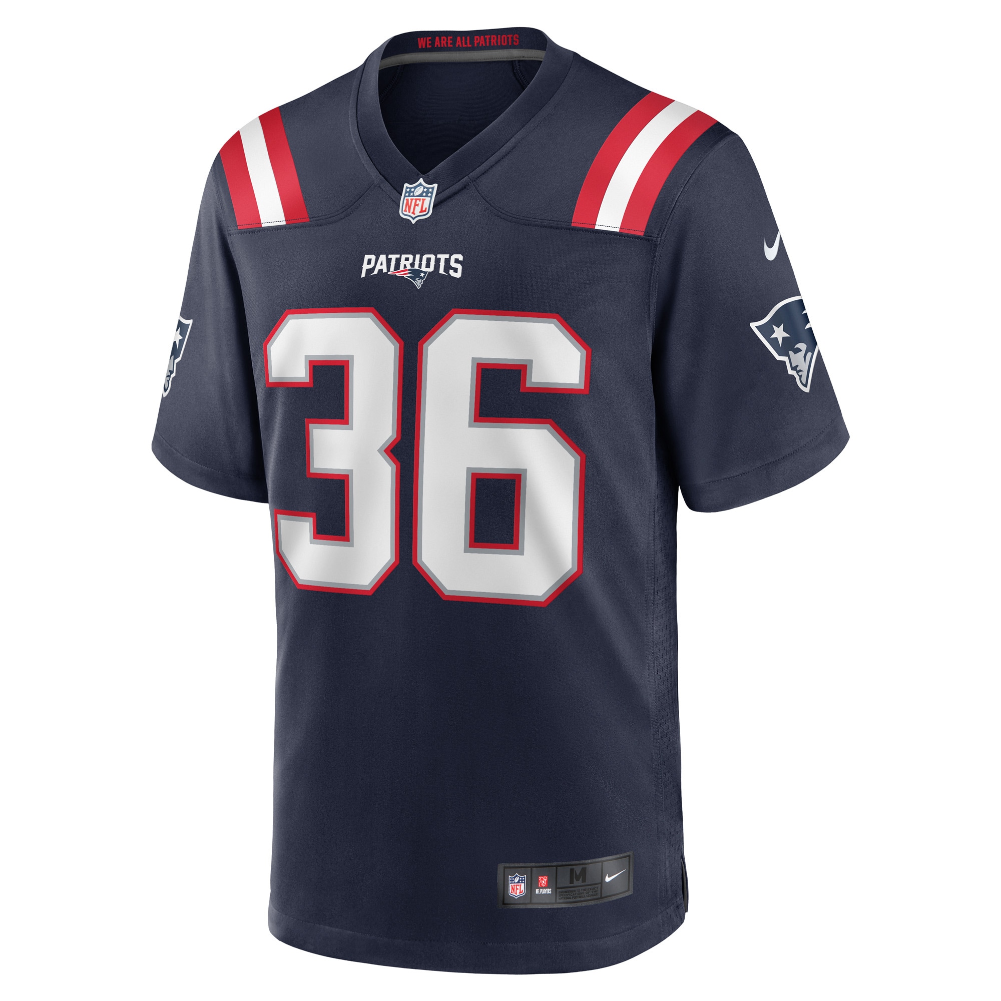Alternative view of Men's New England Patriots Kevin Harris Navy Game Player Jersey JS8182 nicesnker