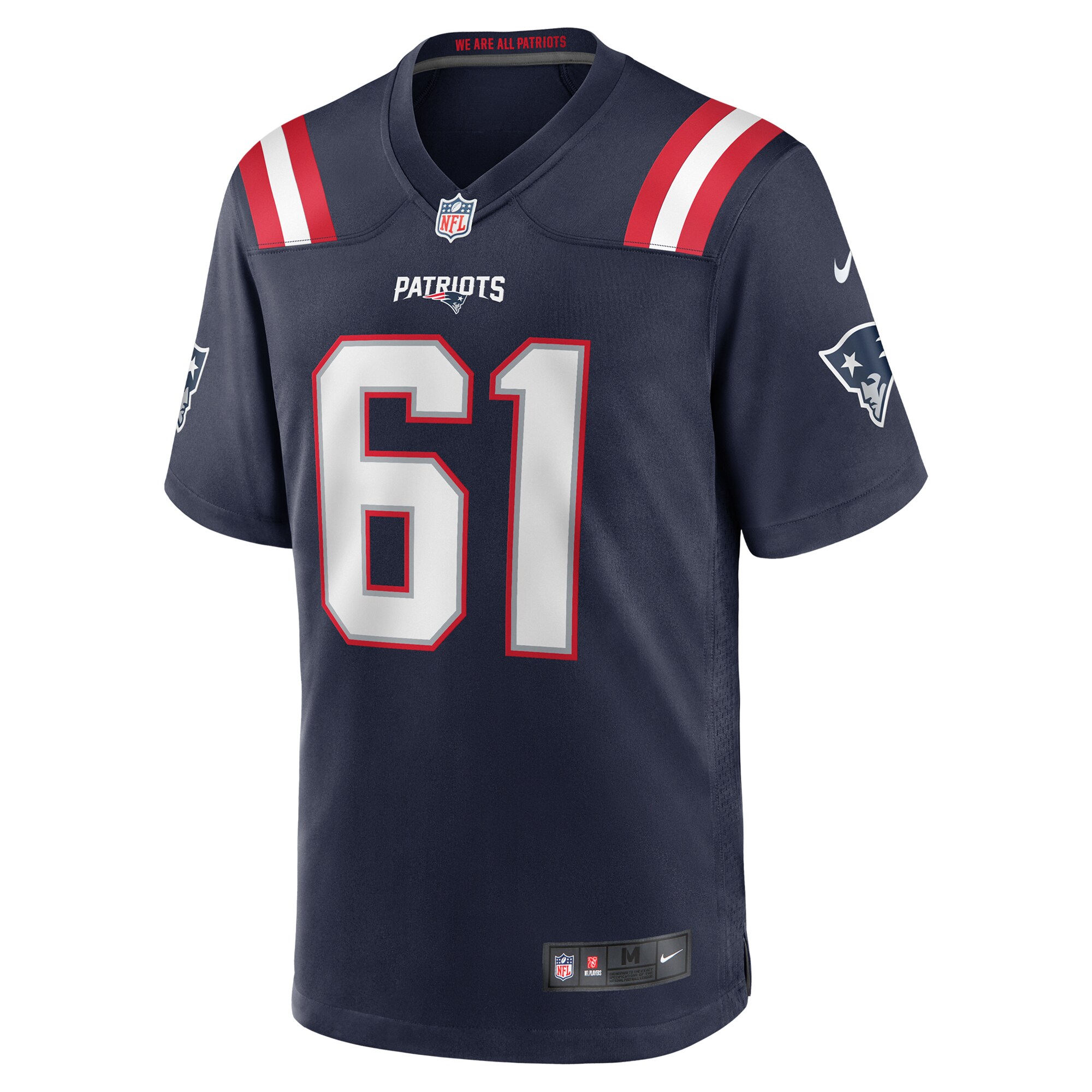 Alternative view of Men's New England Patriots Lester Cotton Sr. Navy Team Game Jersey JS6411 nicesnker