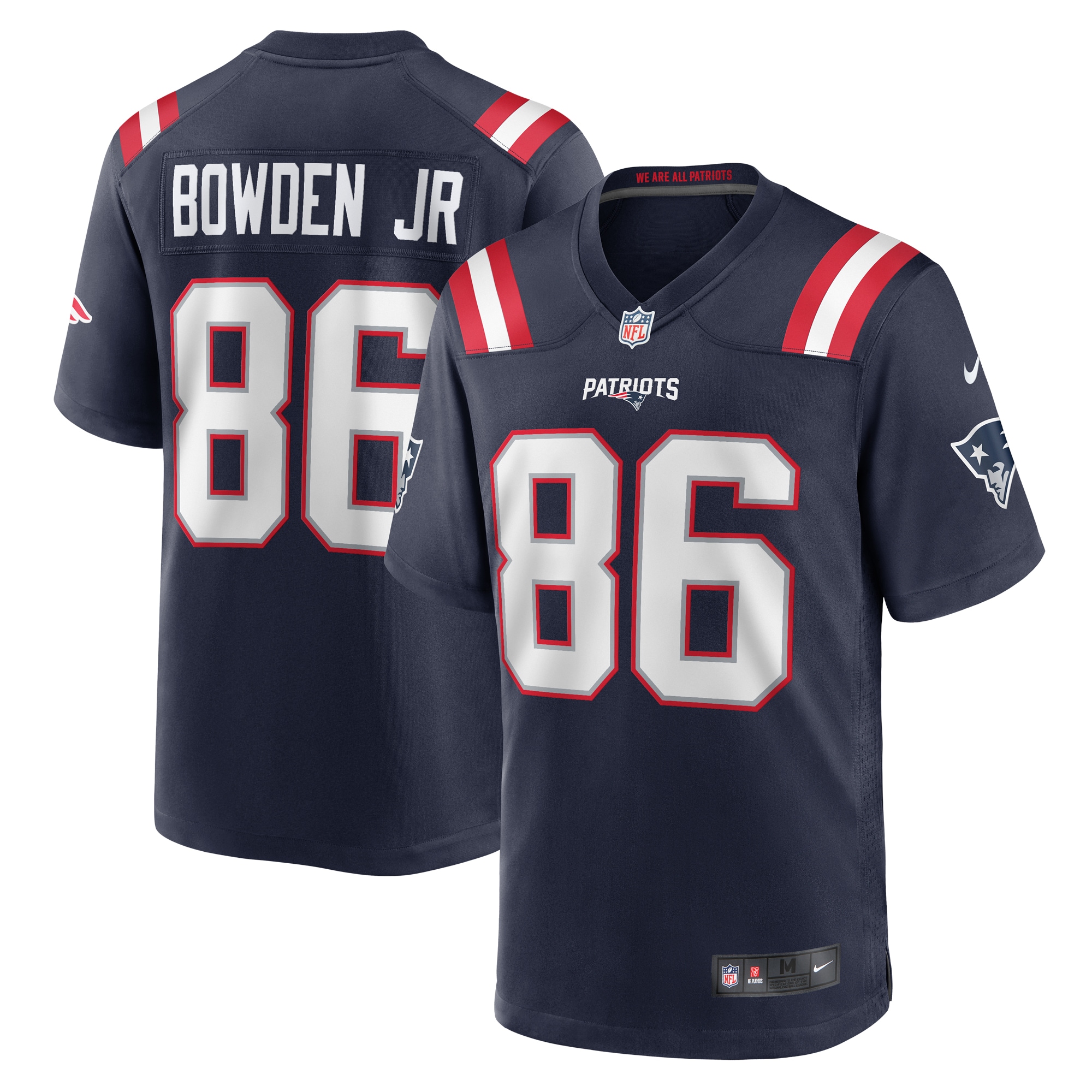 Men's New England Patriots Lynn Bowden Jr. Navy Home Game Player Jersey JS1976 nicesnker
