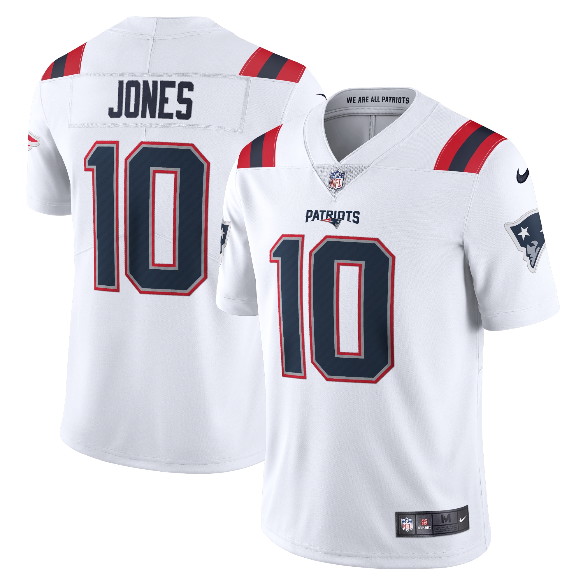Men's New England Patriots Mac Jones White Vapor Limited Jersey JS9078 nicesnker