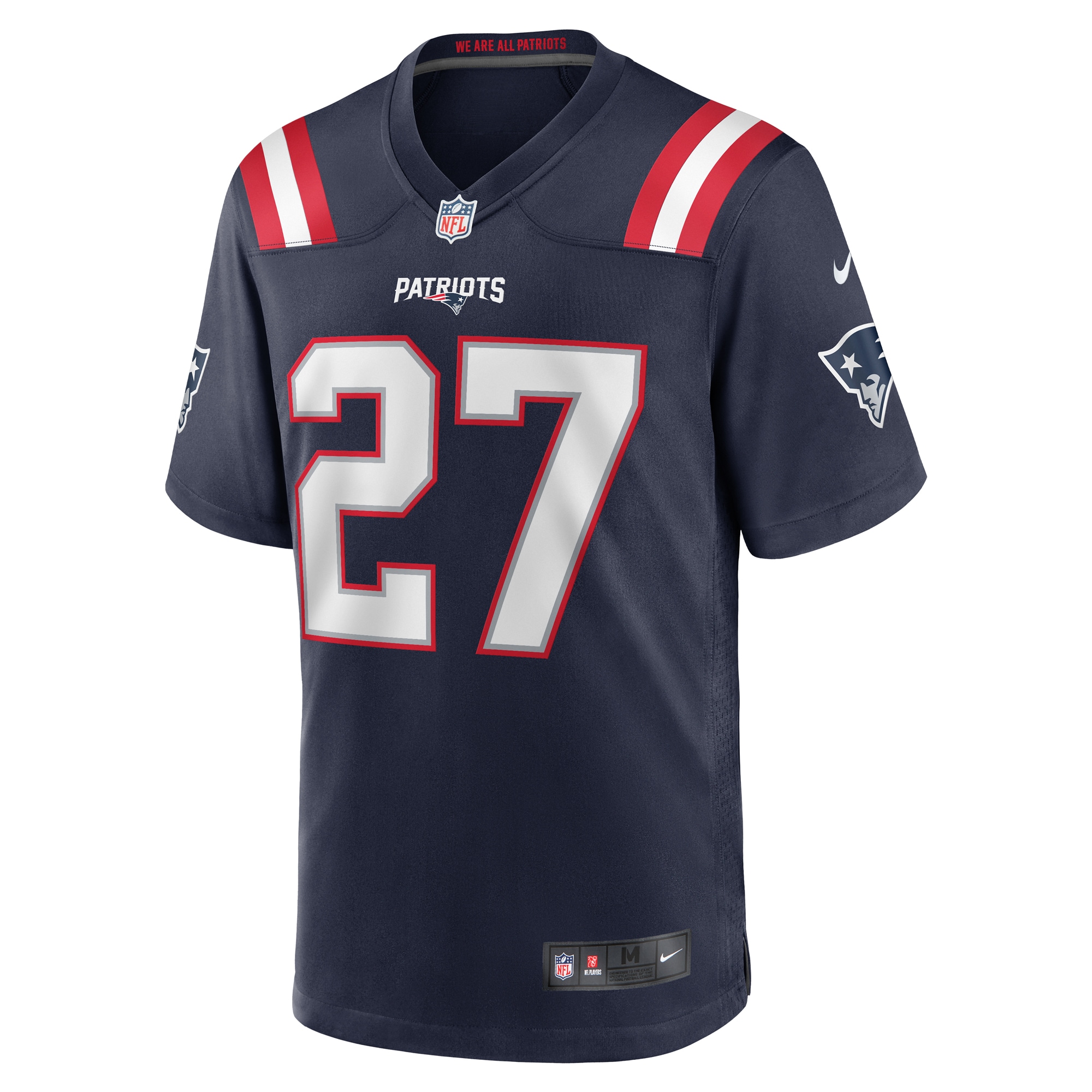 Alternative view of Men's New England Patriots Marcellas Dial Jr. Navy Game Jersey JS2024 nicesnker