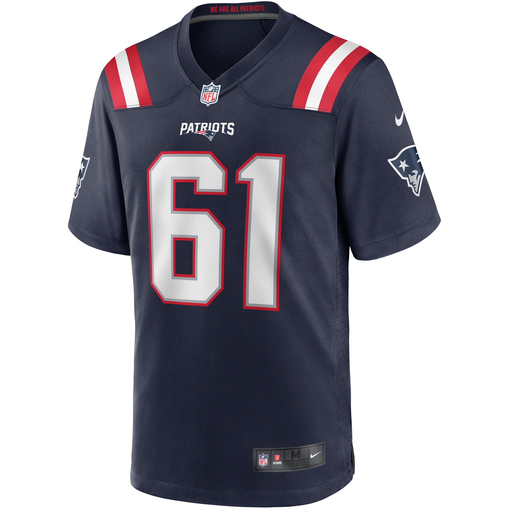 Alternative view of Men's New England Patriots Marcus Cannon Navy Game Jersey JS7118 nicesnker