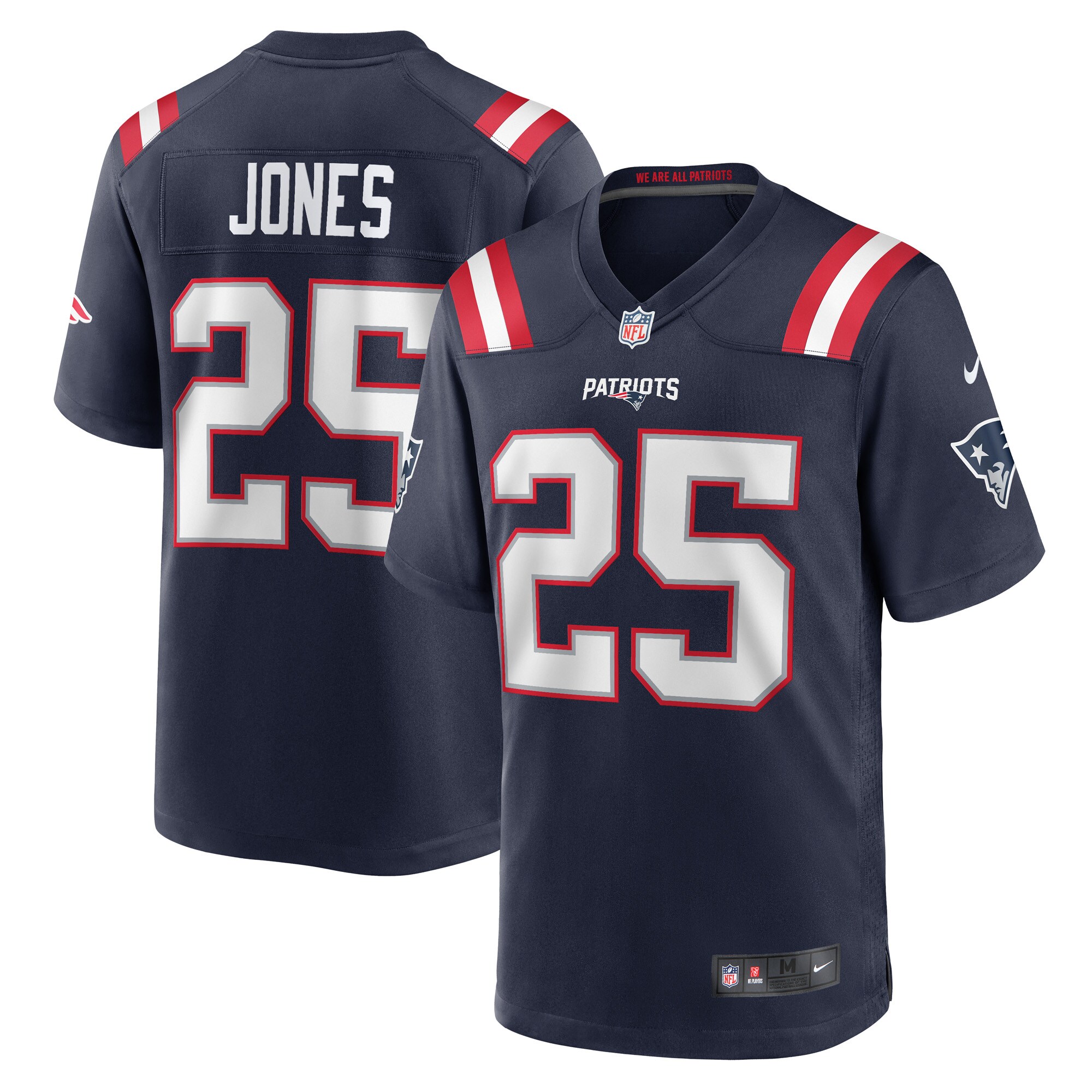 Men's New England Patriots Marcus Jones Navy Game Player Jersey JS3928 nicesnker