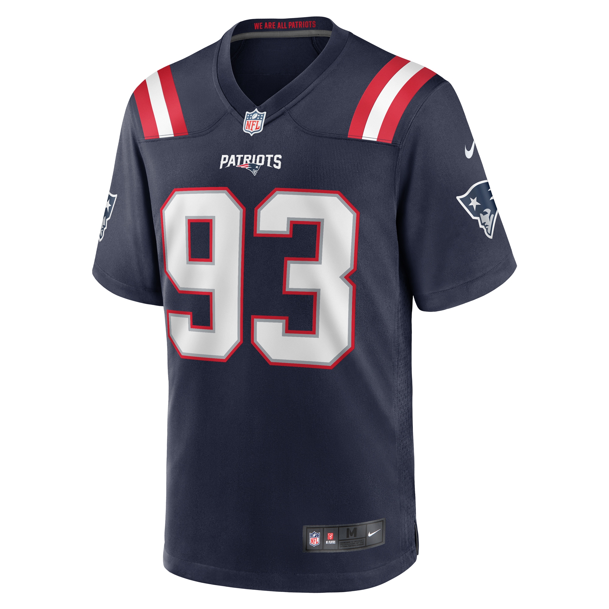 Alternative view of Men's New England Patriots Oshane Ximines Navy Game Jersey JS6020 nicesnker