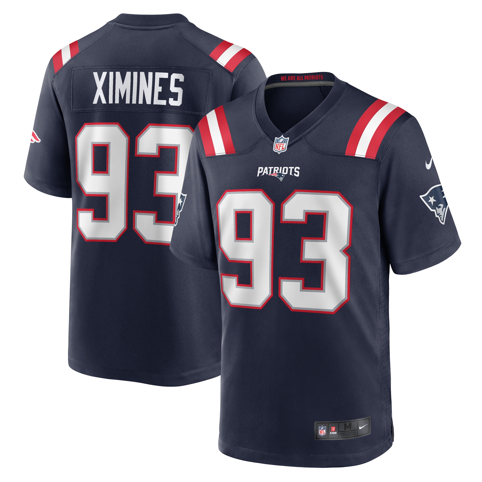 Men's New England Patriots Oshane Ximines Navy Game Jersey JS6020 nicesnker