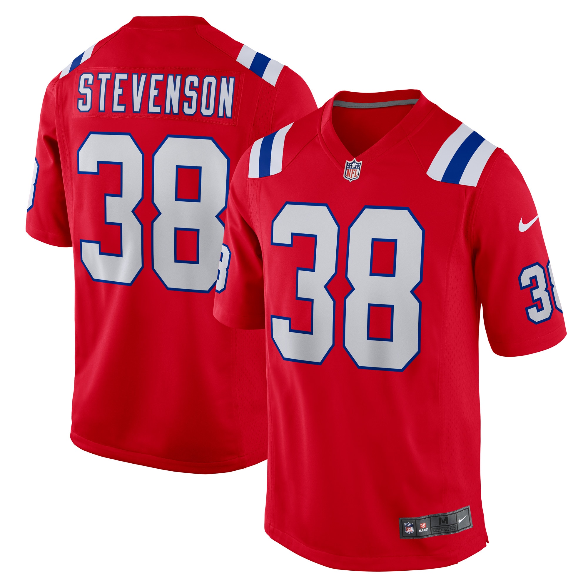 Men's New England Patriots Rhamondre Stevenson Red Alternate Game Player Jersey JS2793 nicesnker