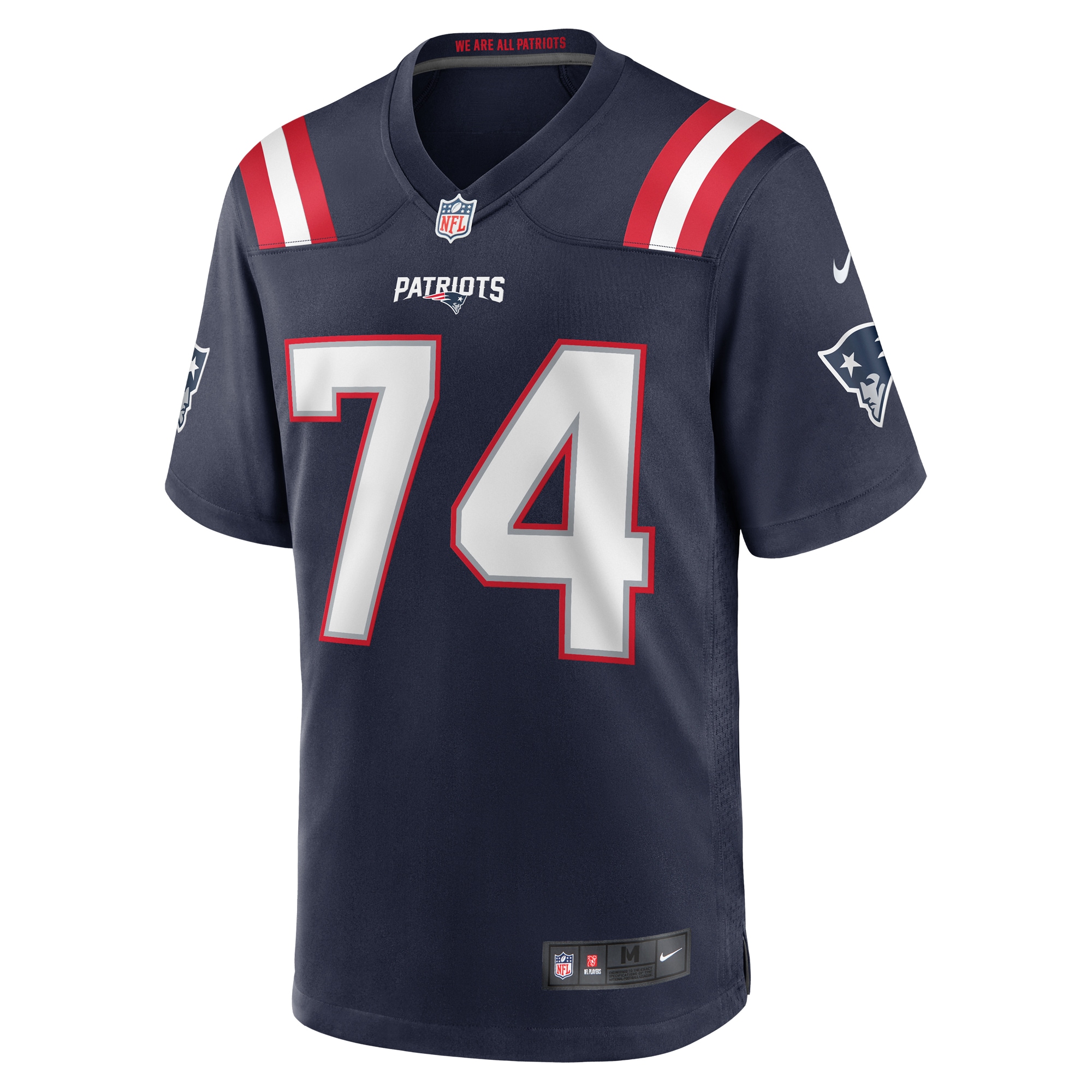 Alternative view of Men's New England Patriots Riley Reiff Navy Game Jersey JS2629 nicesnker