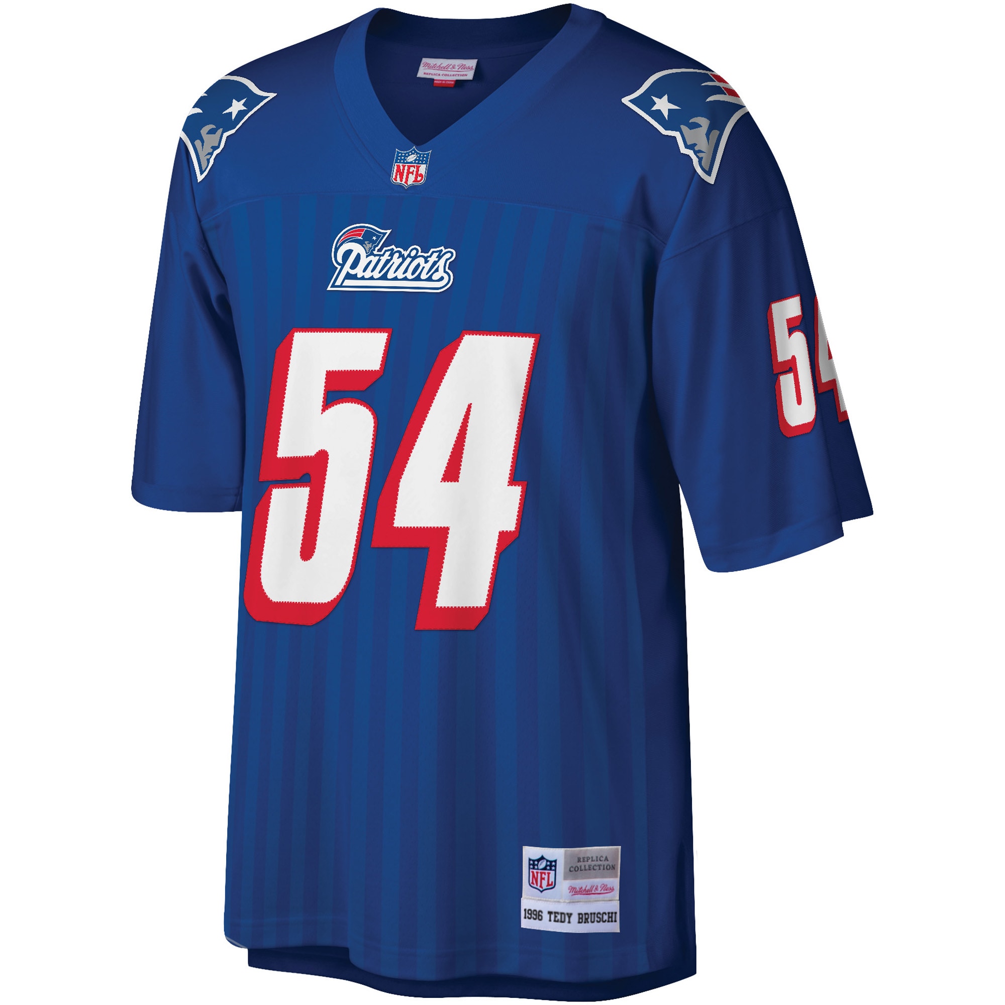 Alternative view of Men's New England Patriots Tedy Bruschi Mitchell & Ness Royal Legacy Jersey JS6898 nicesnker
