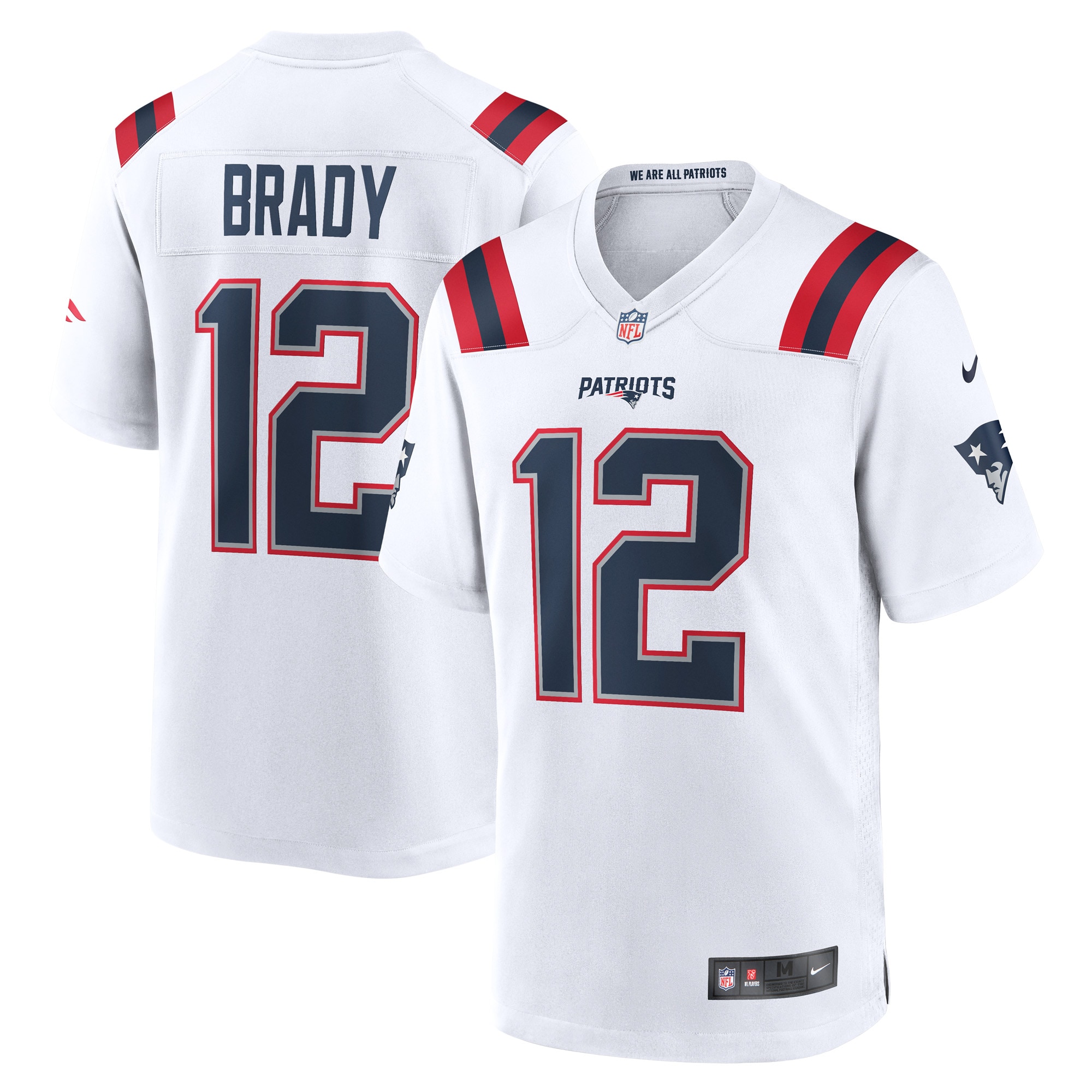 Men's New England Patriots Tom Brady White Retired Game Jersey JS6883 nicesnker