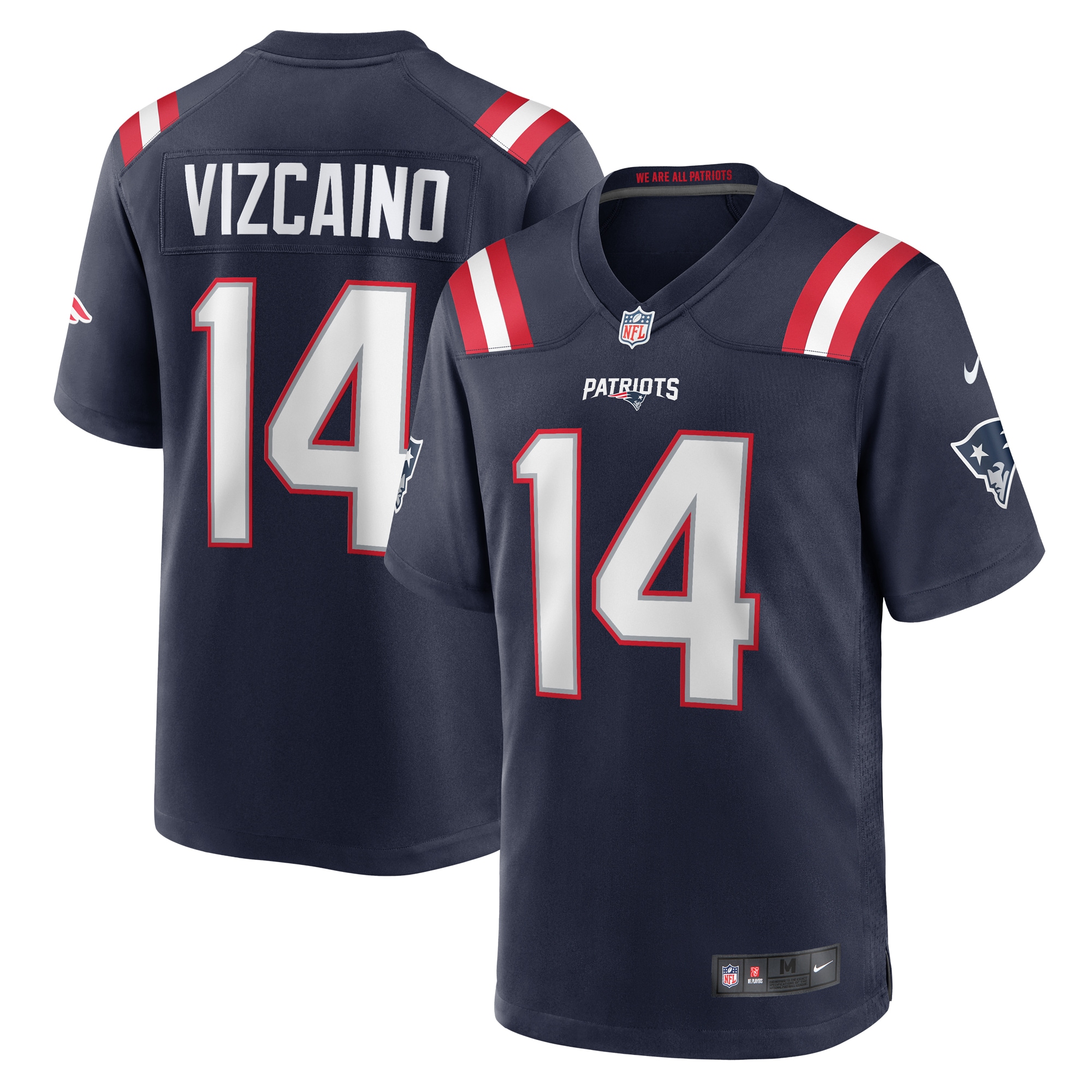 Men's New England Patriots Tristan Vizcaino Navy Home Game Player Jersey JS6972 nicesnker