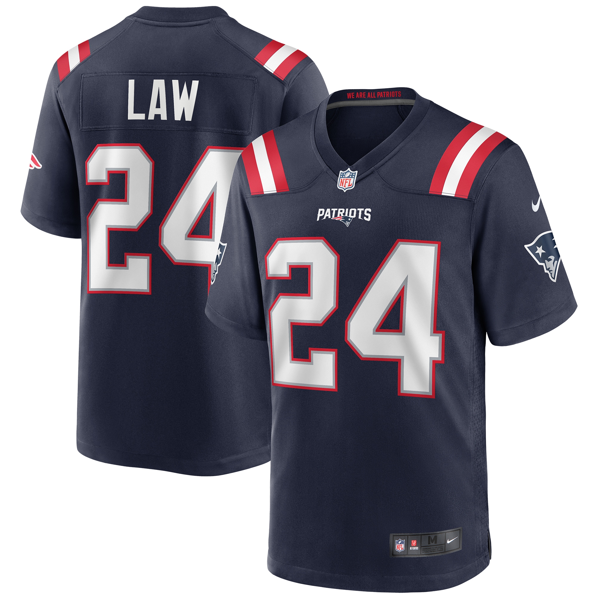 Men's New England Patriots Ty Law Navy Game Retired Player Jersey JS1632 nicesnker