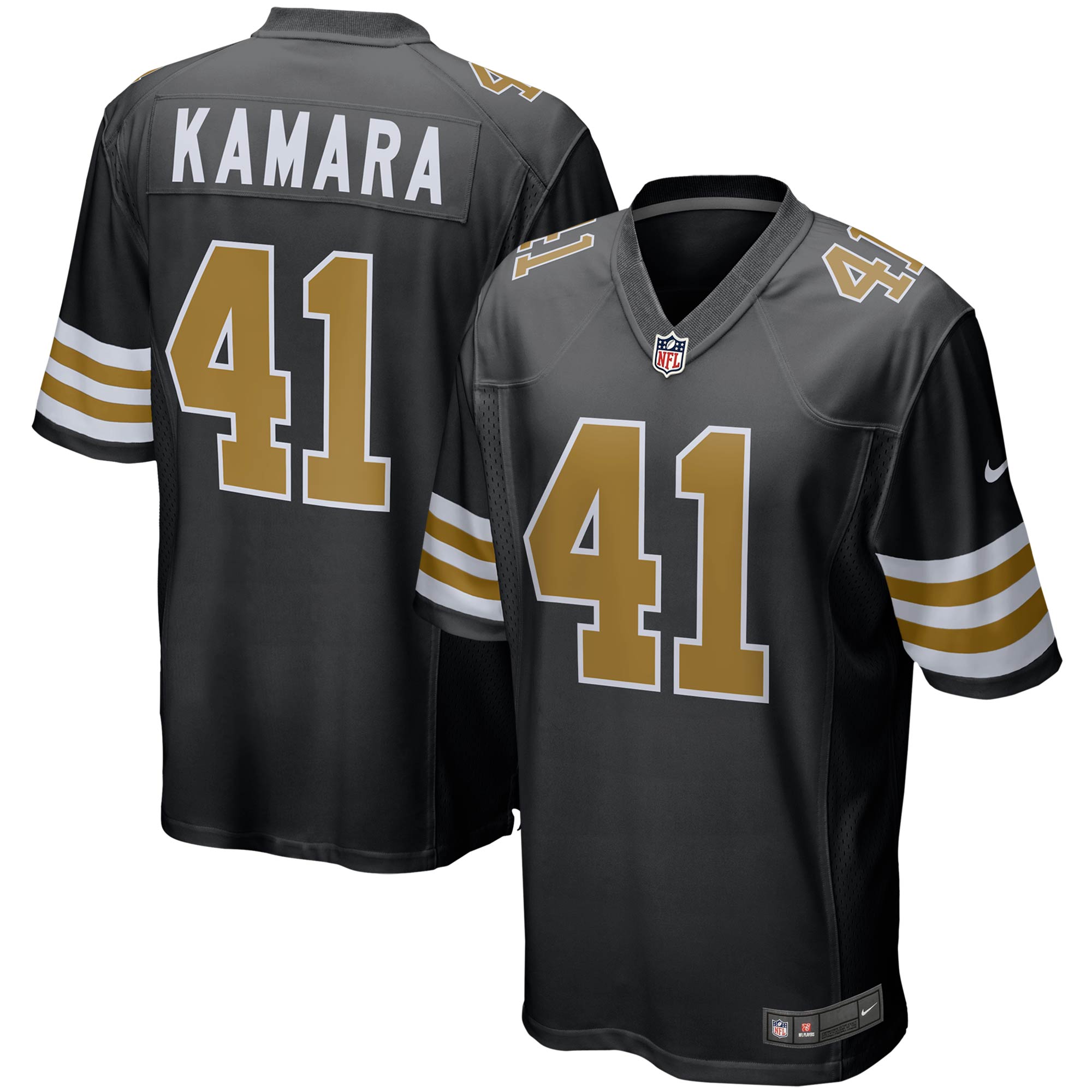 Men's New Orleans Saints Alvin Kamara Black Alternate Game Jersey JS4501 nicesnker