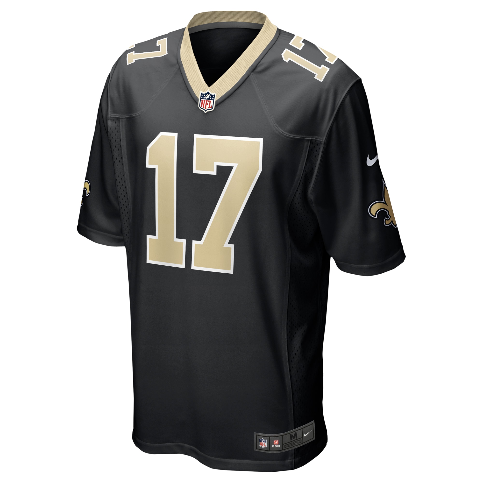 Alternative view of Men's New Orleans Saints A.T. Perry Black Team Game Jersey JS2440 nicesnker