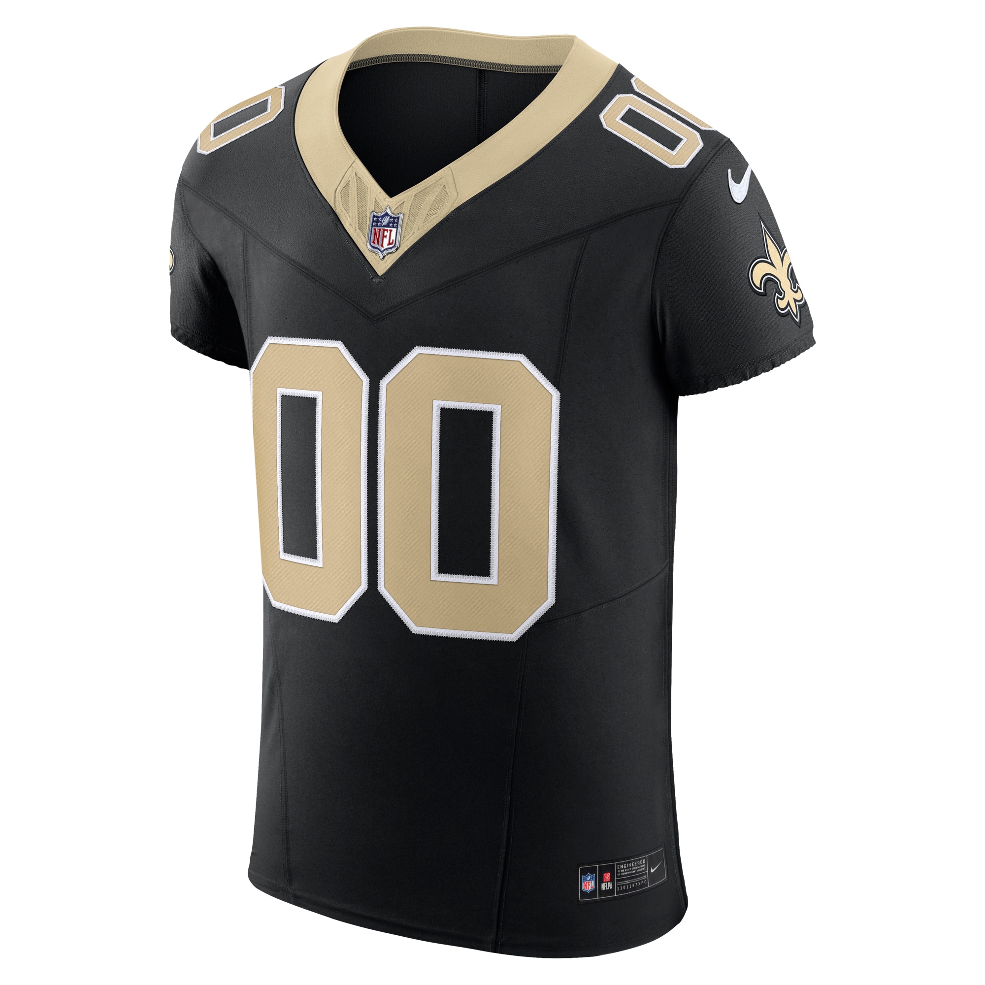 Alternative view of Men's New Orleans Saints Black Vapor F.U.S.E. Elite Custom Jersey JS2926 nicesnker