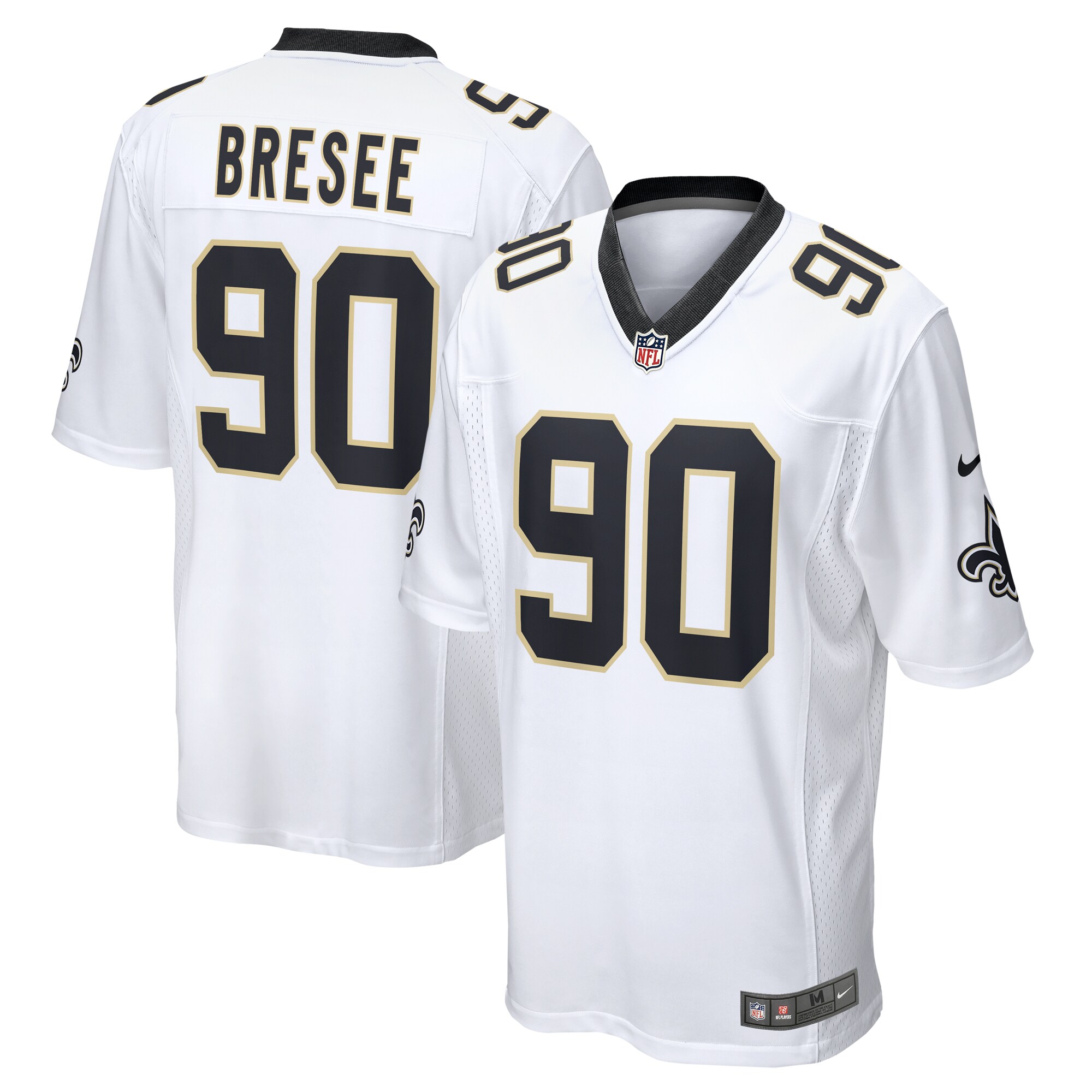 Men's New Orleans Saints Bryan Bresee White Game Jersey JS9740 nicesnker