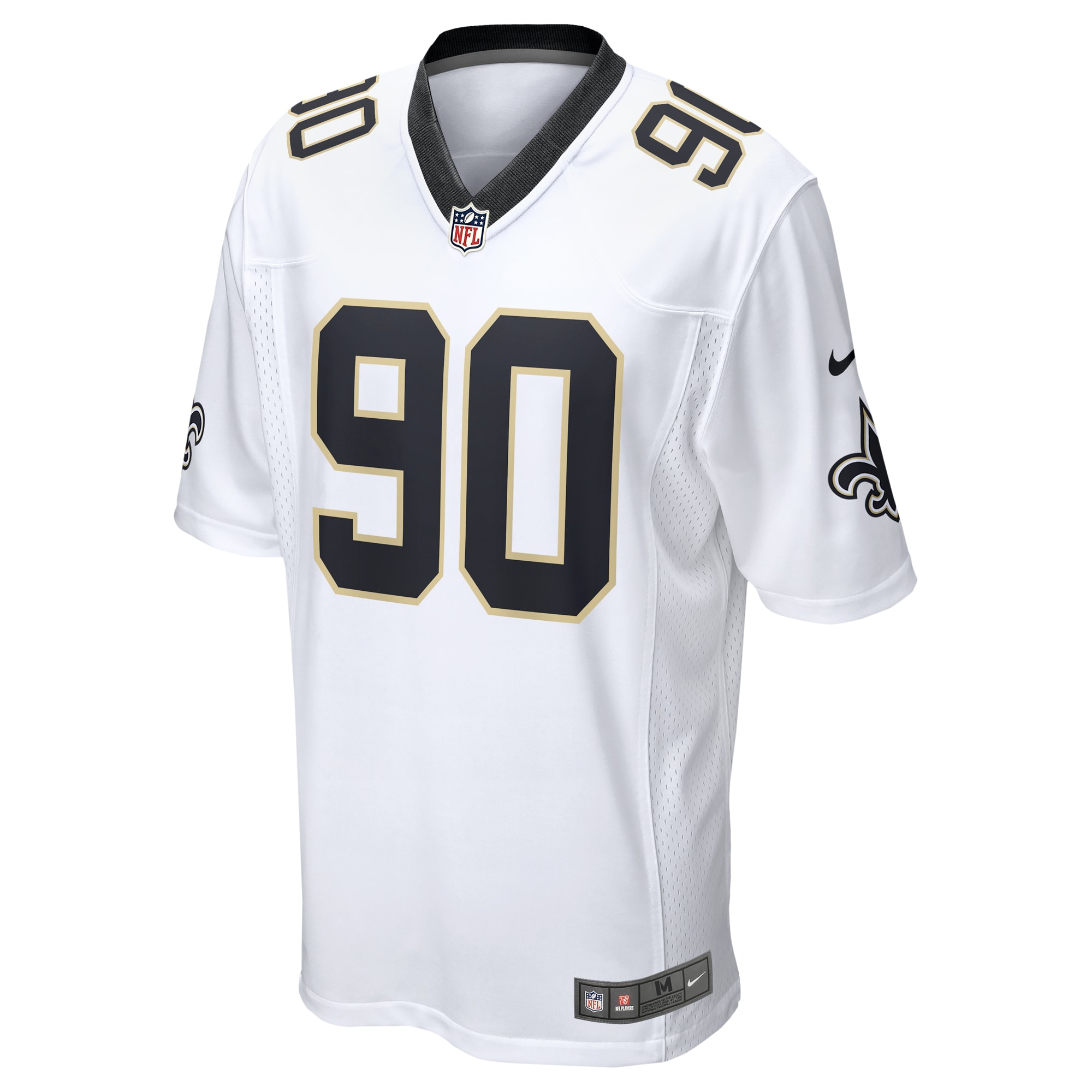 Alternative view of Men's New Orleans Saints Bryan Bresee White Game Jersey JS9740 nicesnker