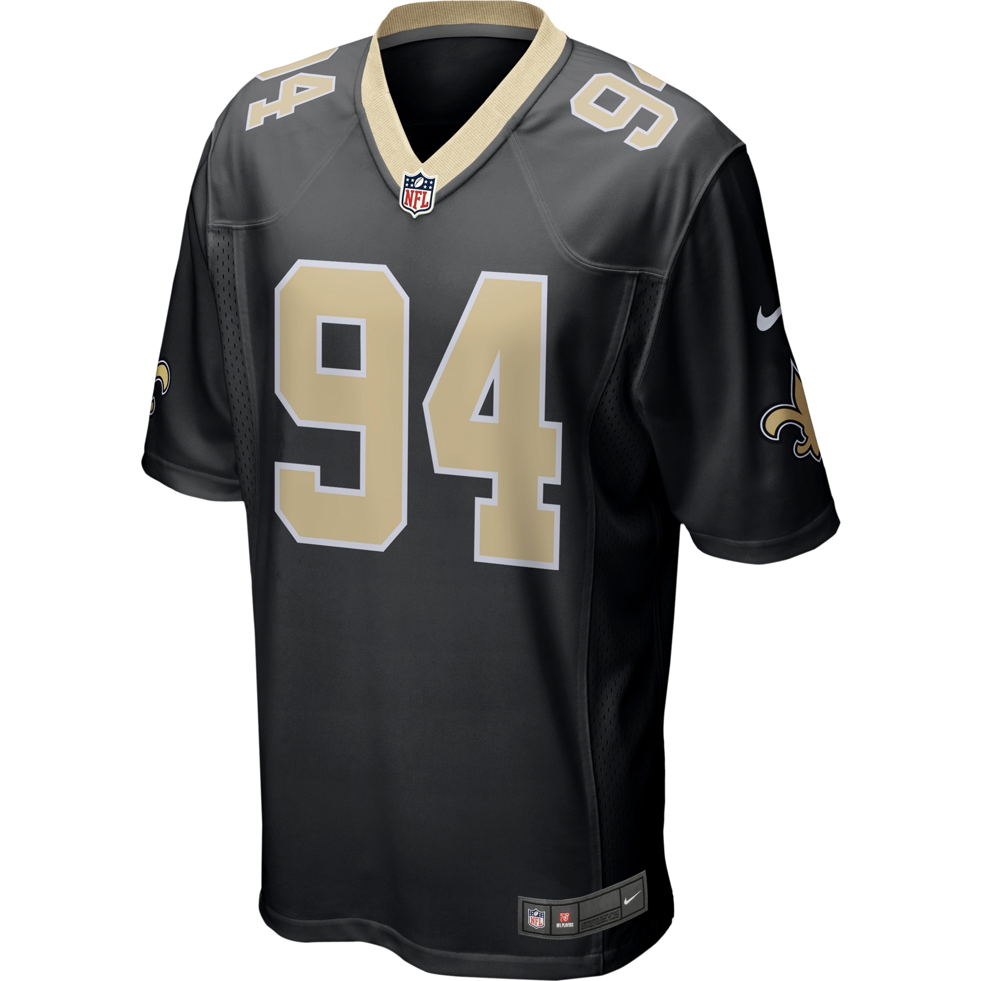 Alternative view of Men's New Orleans Saints Cameron Black Game Jersey JS6876 nicesnker