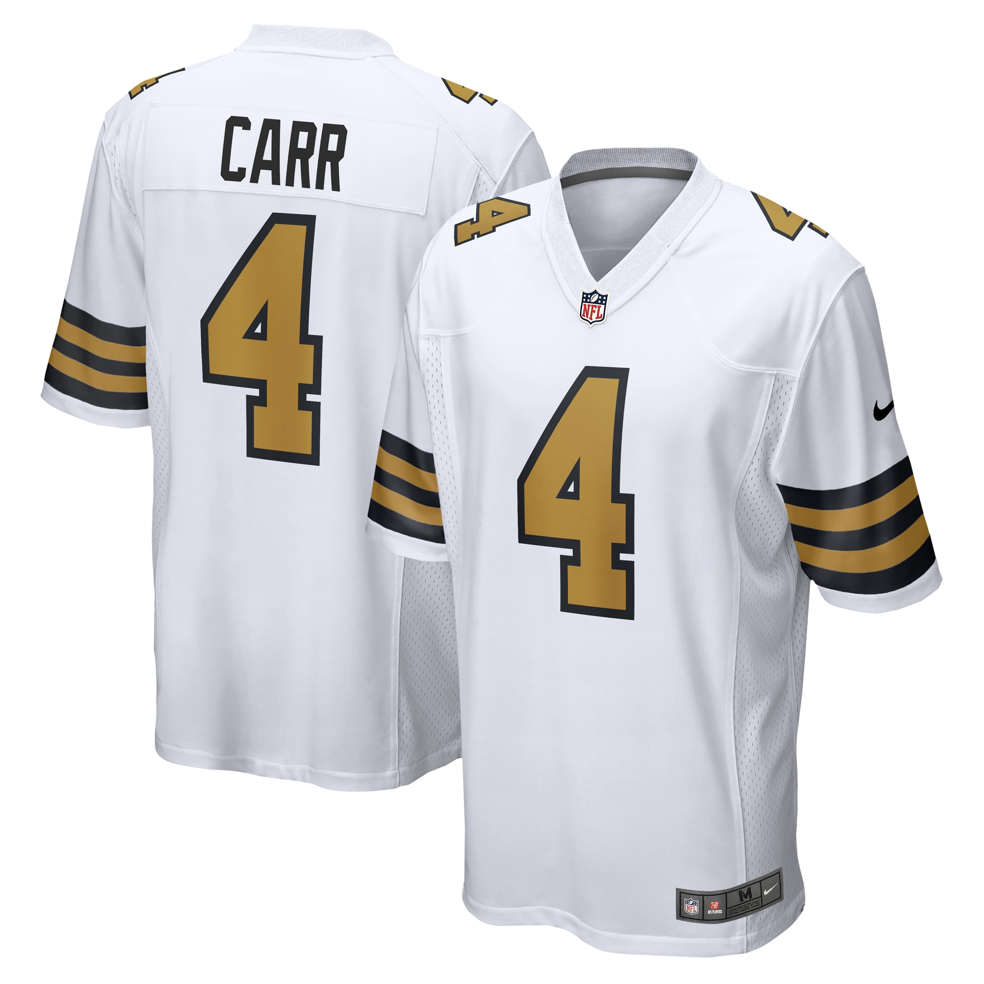 Men's New Orleans Saints Derek Carr White Alternate Game Jersey JS6330 nicesnker