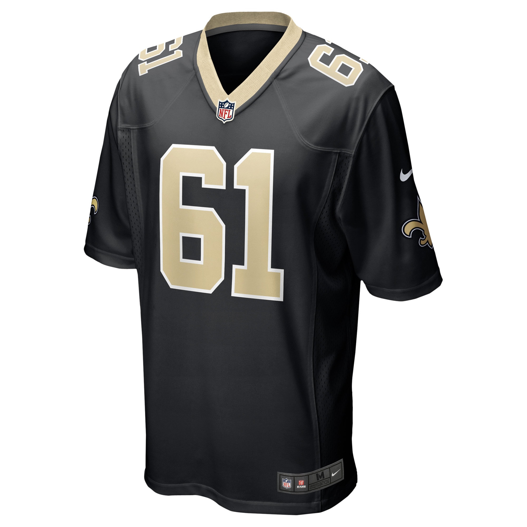 Alternative view of Men's New Orleans Saints Drew Desjarlais Black Game Player Jersey JS3077 nicesnker