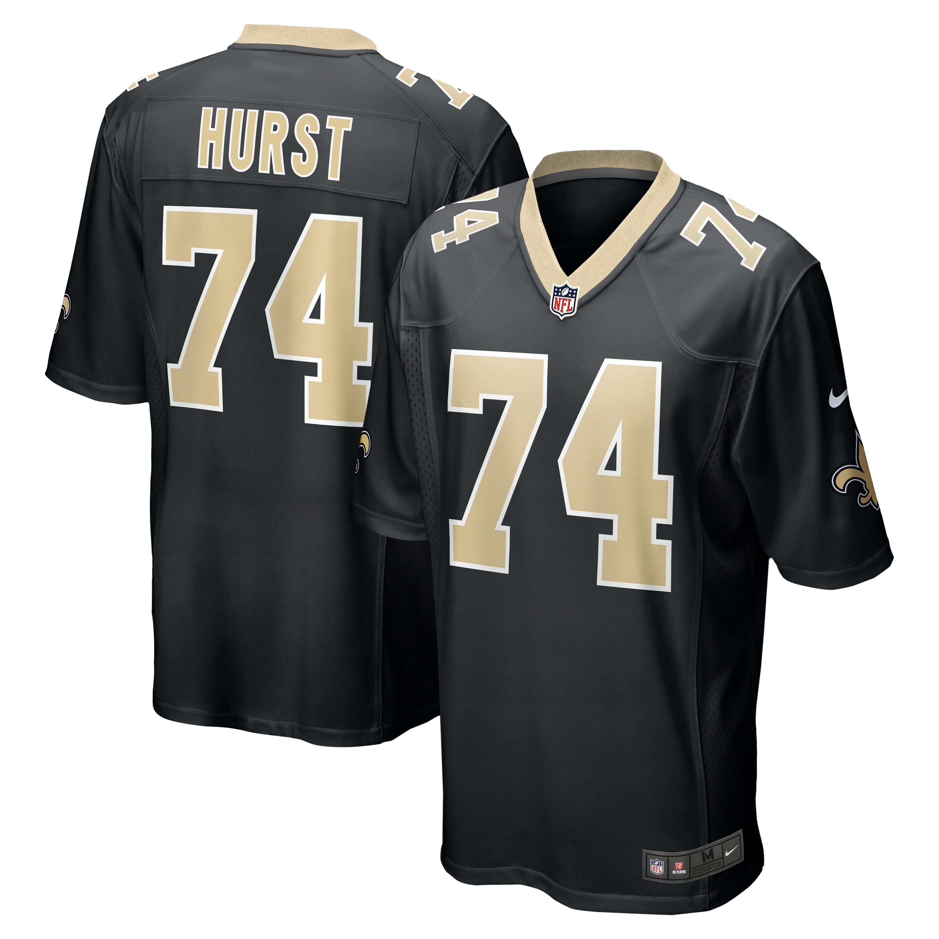 Men's New Orleans Saints James Hurst Black Game Jersey JS3864 nicesnker