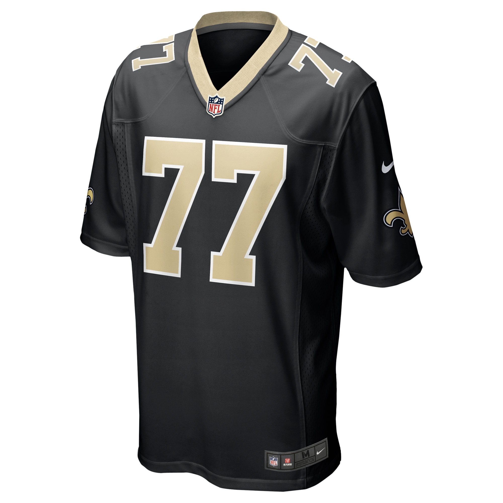 Alternative view of Men's New Orleans Saints Justin Herron Black Game Jersey JS3634 nicesnker