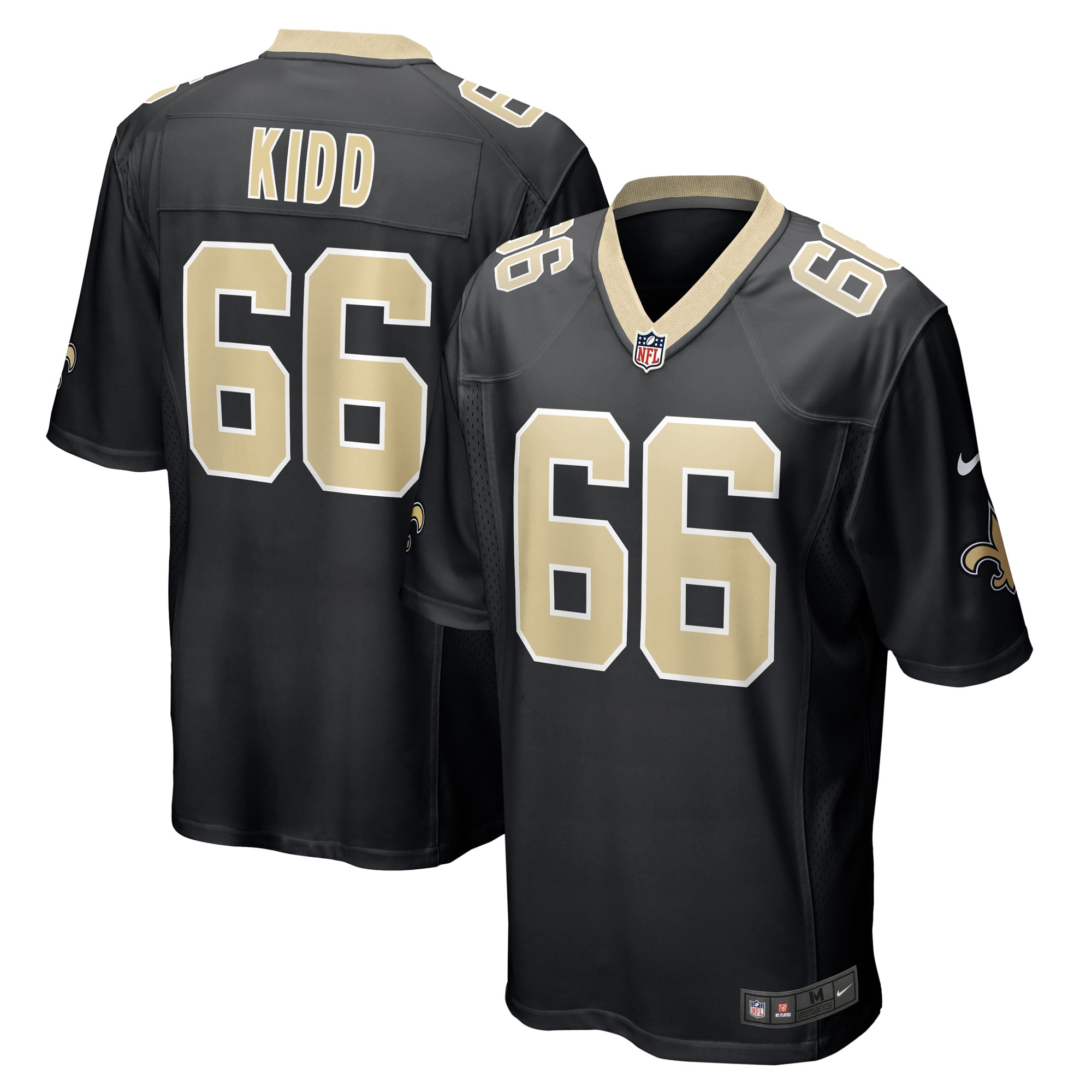 Men's New Orleans Saints Lewis Kidd Black Game Player Jersey JS6453 nicesnker
