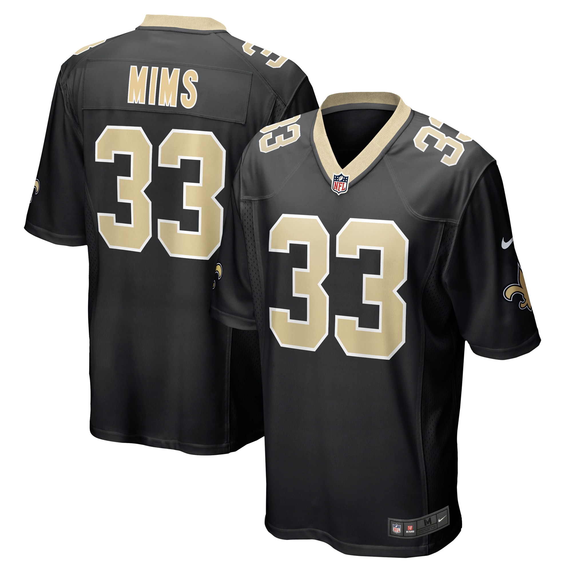 Men's New Orleans Saints Mims Black Game Jersey JS4741 nicesnker