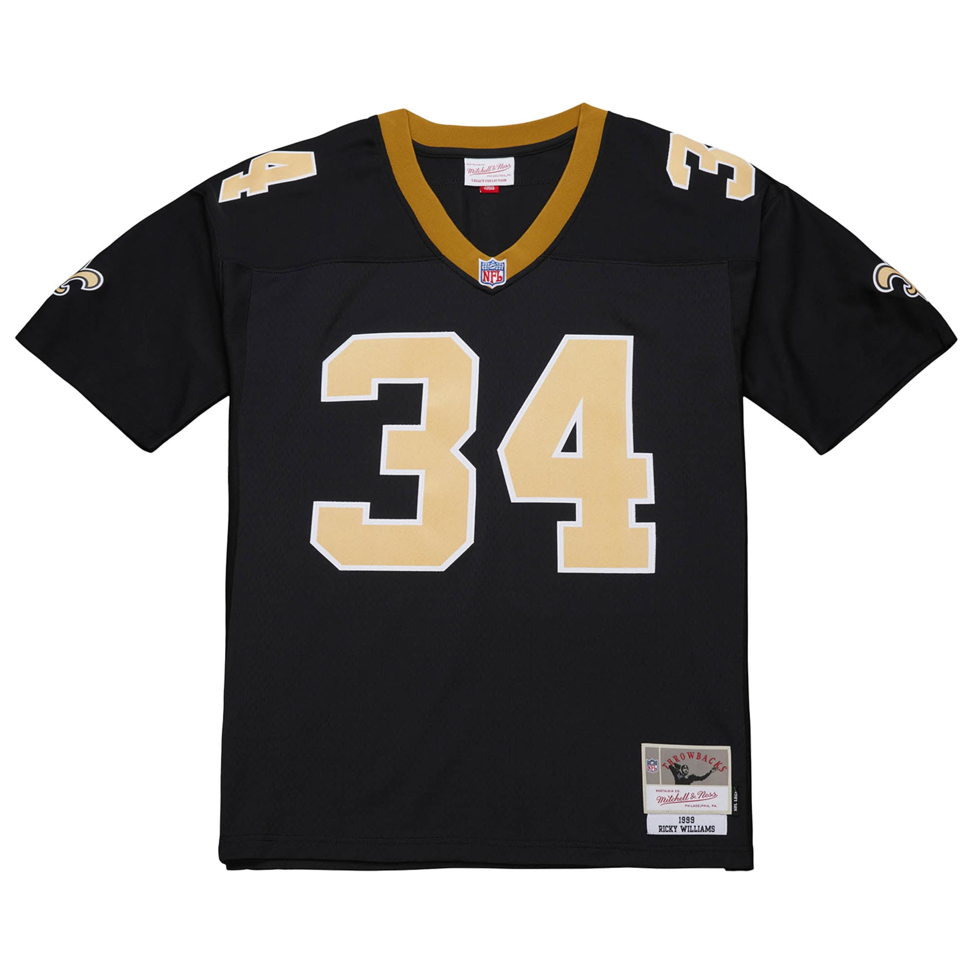 Alternative view of Men's New Orleans Saints Ricky Williams Mitchell & Ness Black 1999 Legacy Jersey JS7566 nicesnker