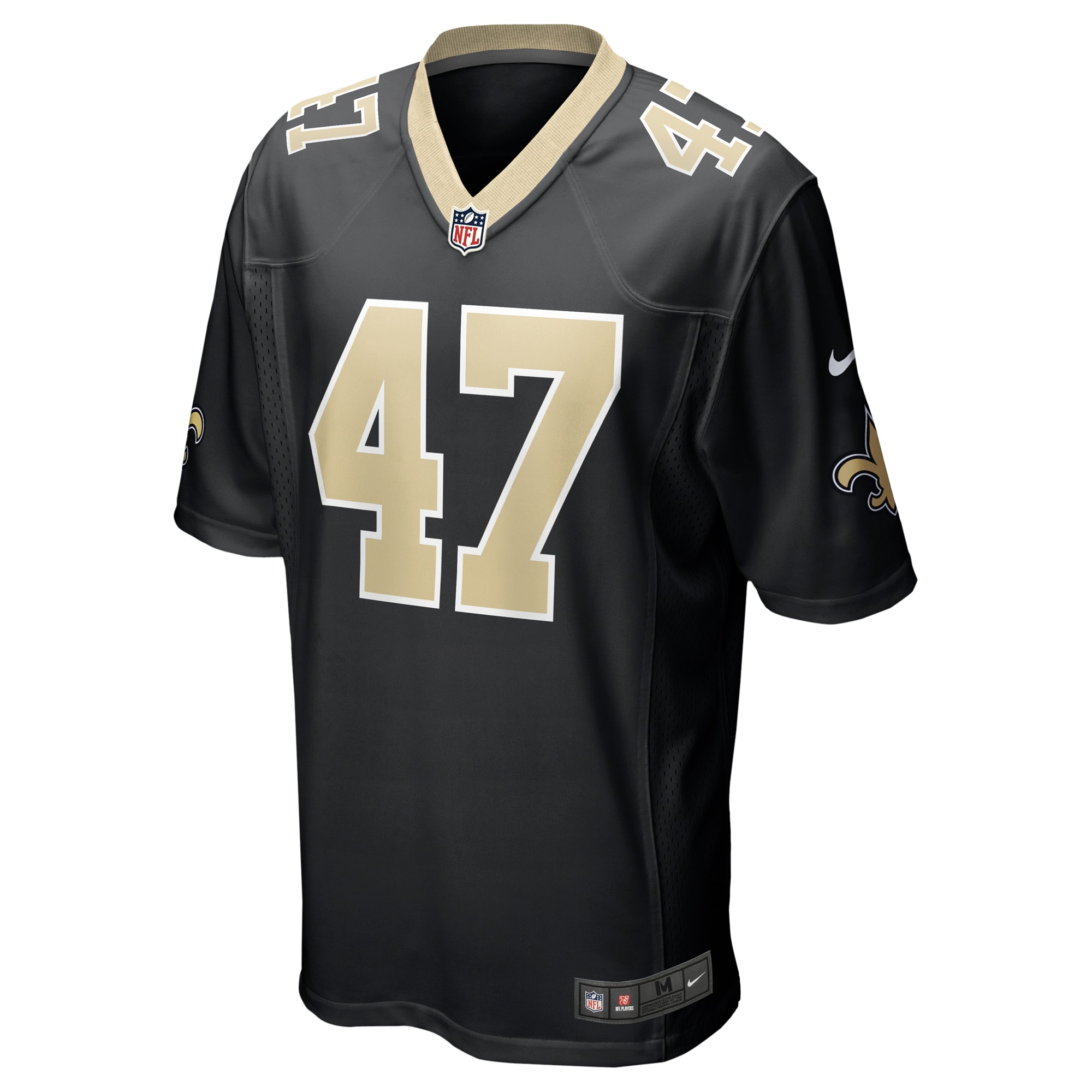 Alternative view of Men's New Orleans Saints Terrell Lewis Black Game Jersey JS5317 nicesnker
