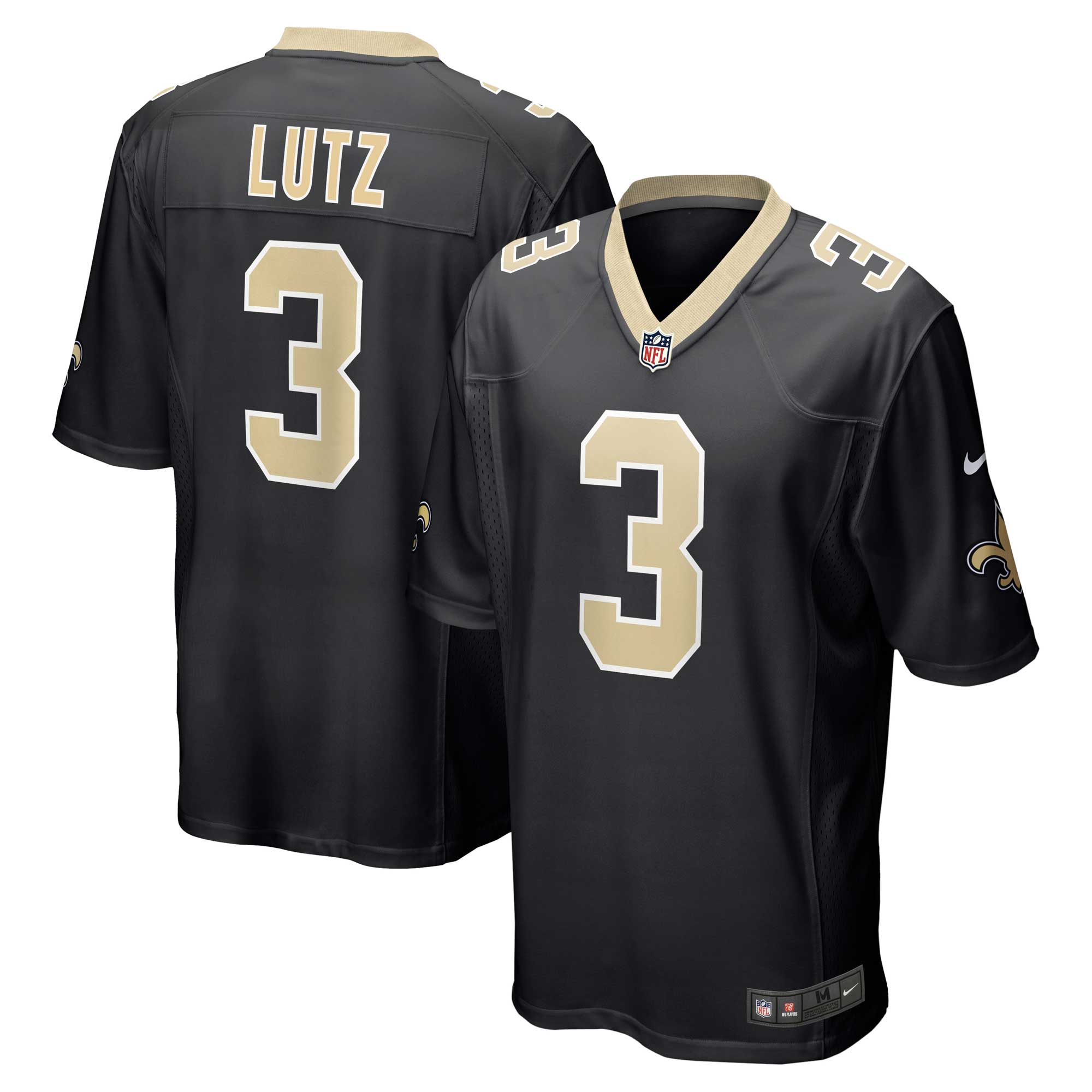 Men's New Orleans Saints Wil Lutz Black Game Jersey JS8492 nicesnker