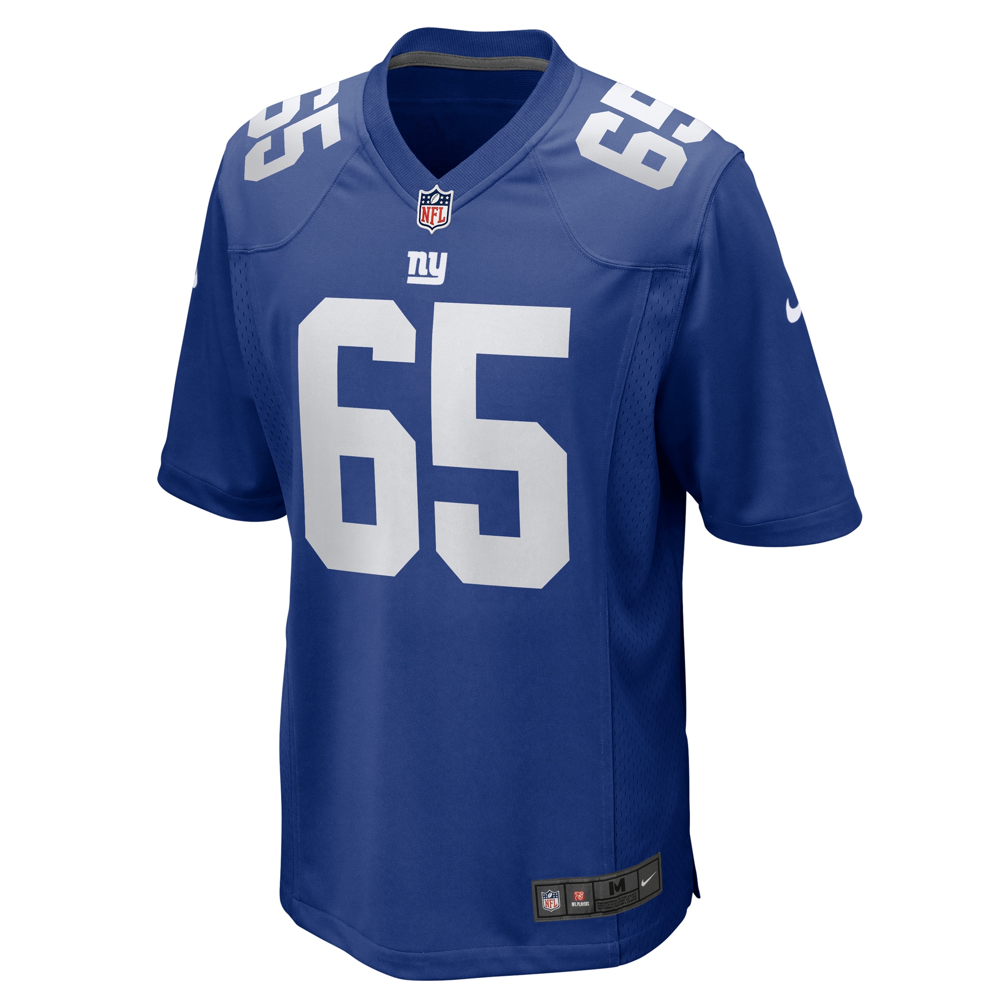 Alternative view of Men's New York Giants Austin Schlottmann Royal Team Game Jersey JS7200 nicesnker