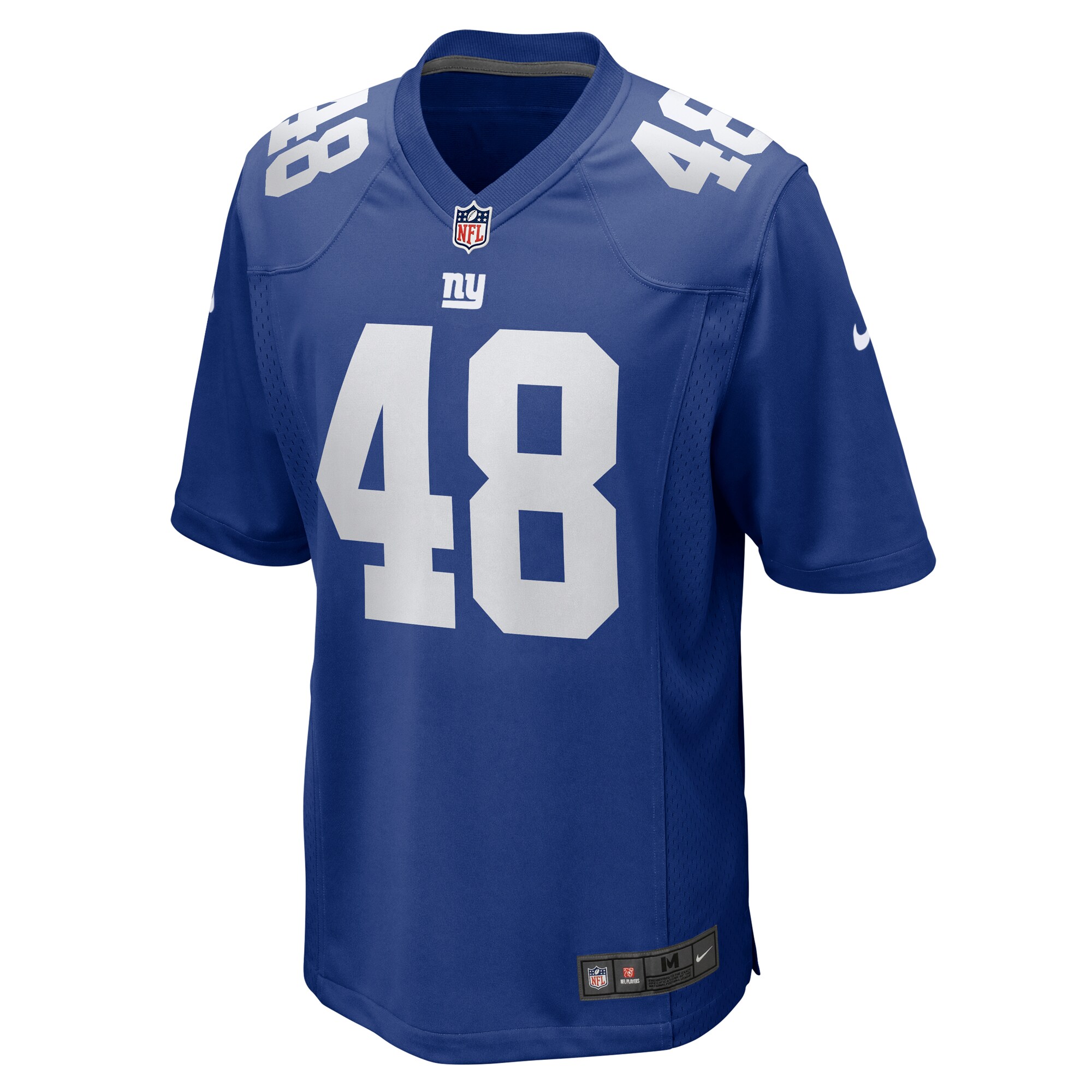 Alternative view of Men's New York Giants Benton Whitley Royal Team Game Jersey JS7629 nicesnker