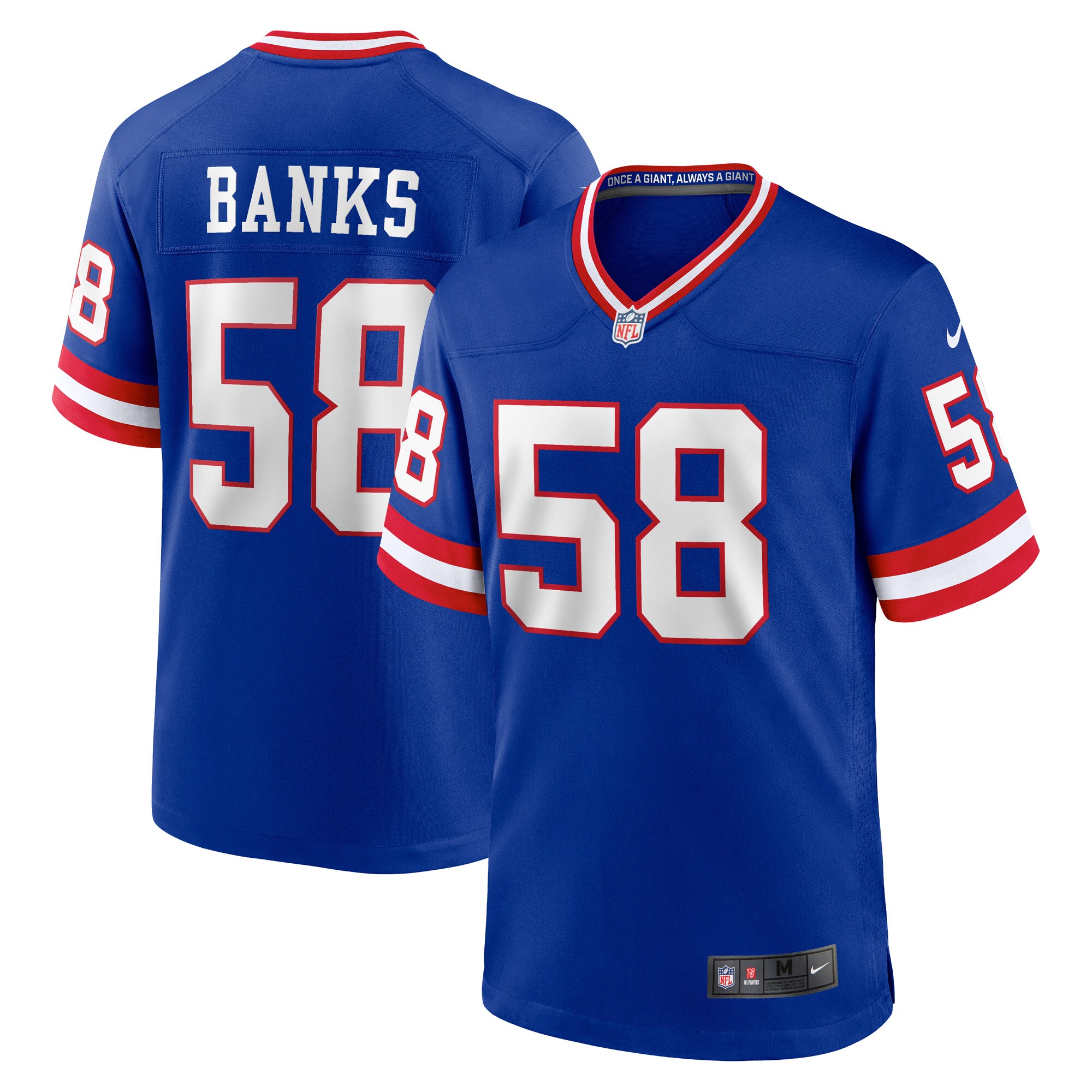 Men's New York Giants Carl Banks Royal Classic Retired Player Game Jersey JS4036 nicesnker