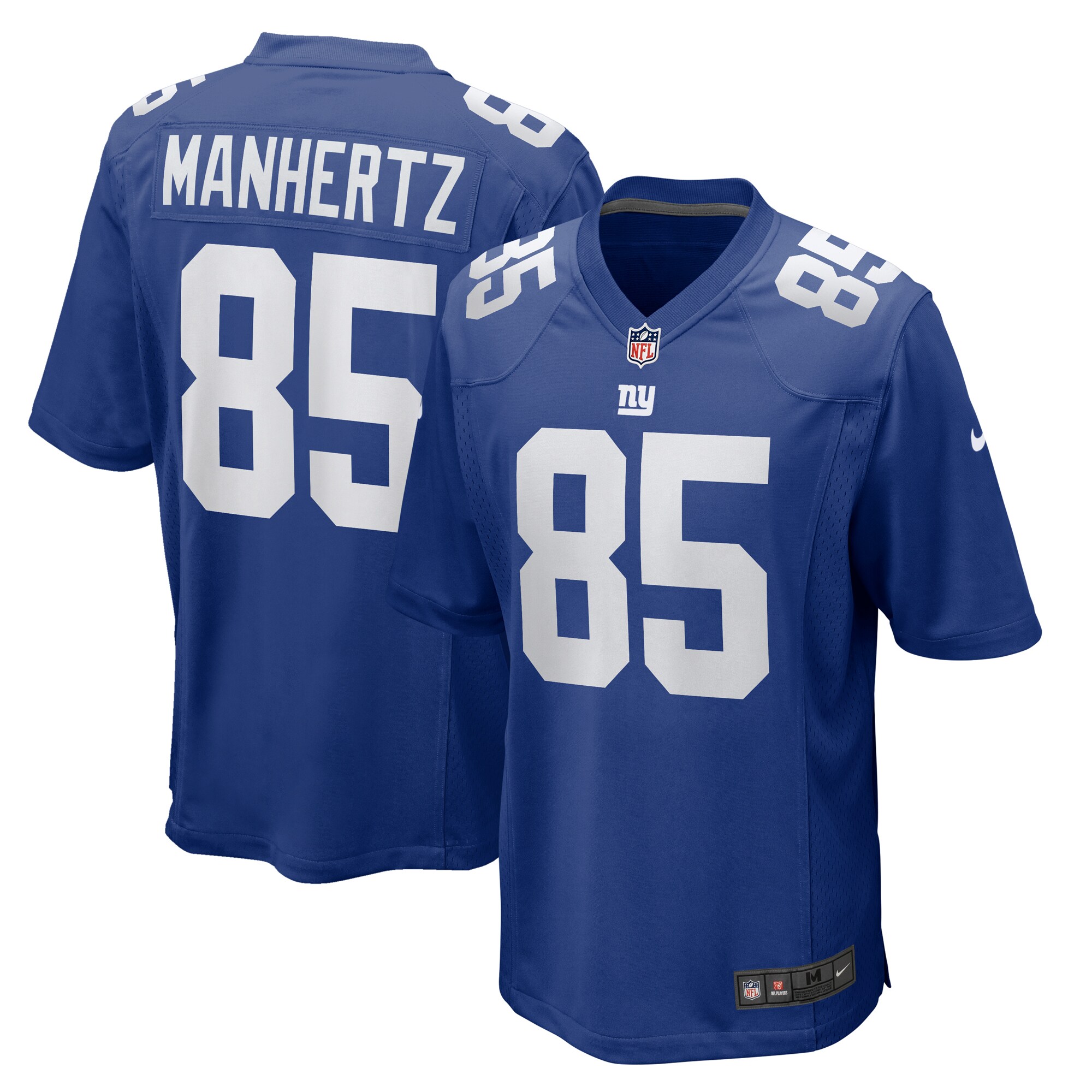 Men's New York Giants Chris Manhertz Royal Team Game Jersey JS4332 nicesnker