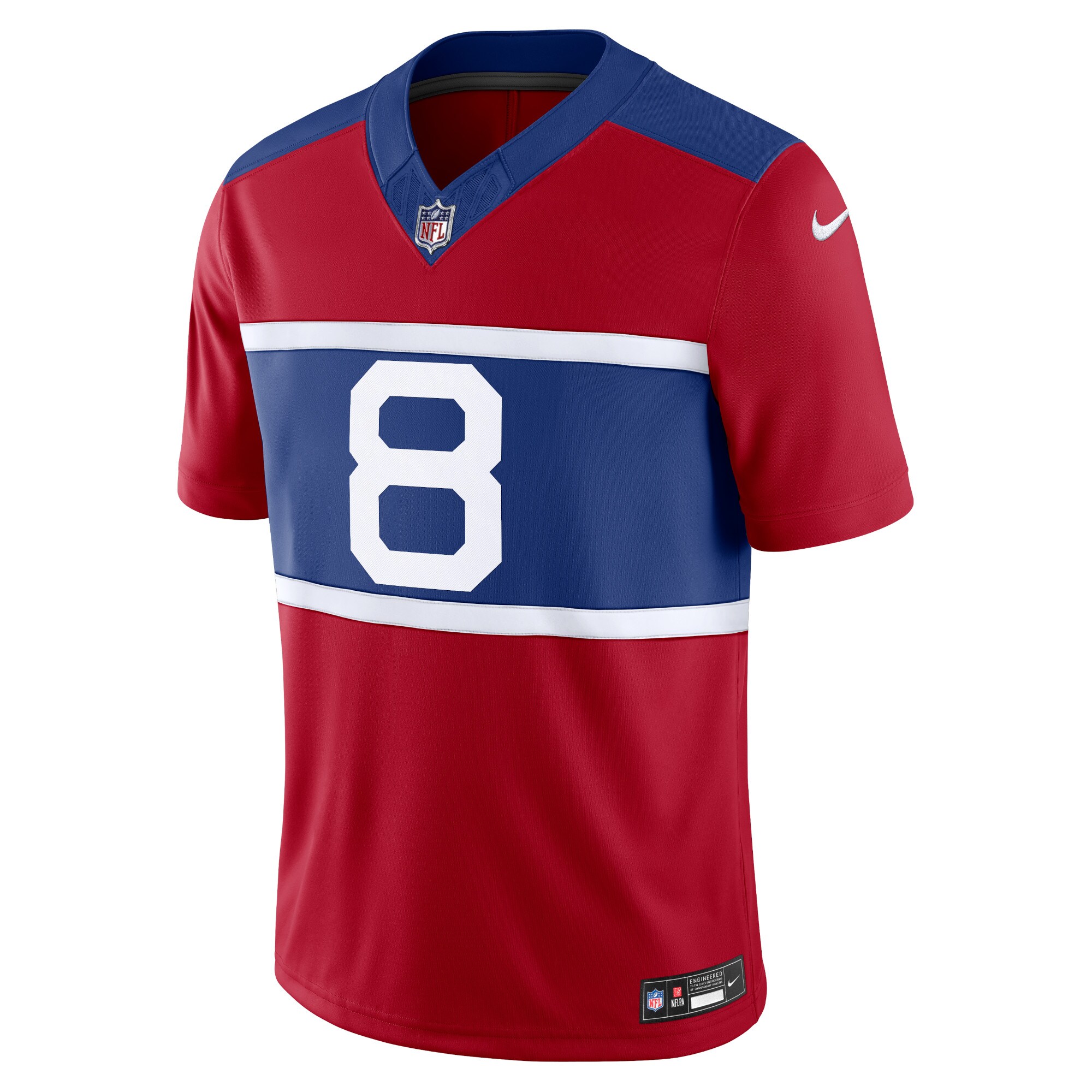 Alternative view of Men's New York Giants Daniel Jones Century Red Alternate Vapor F.U.S.E. Limited Jersey JS2415 nicesnker