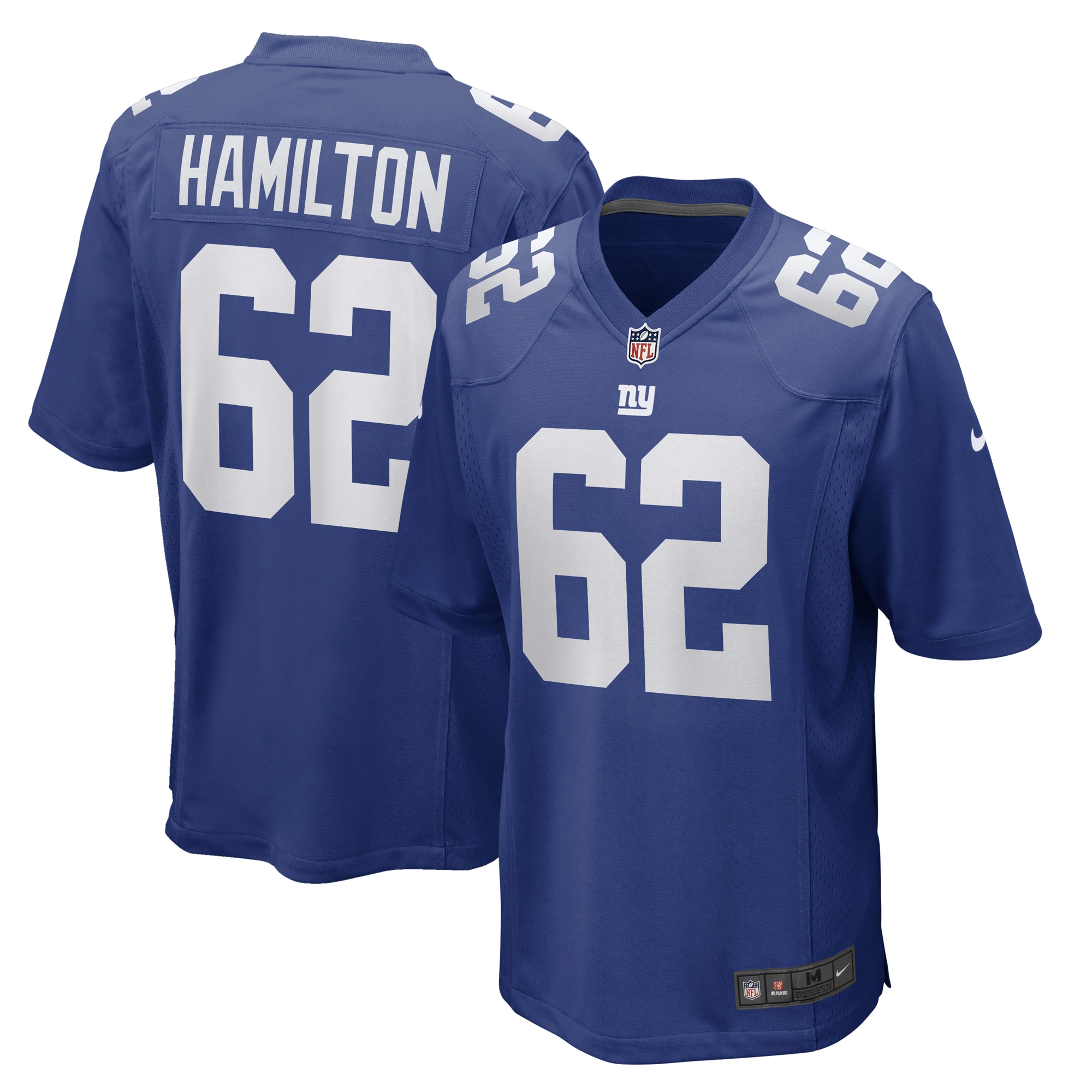 Men's New York Giants Devery Hamilton Royal Game Player Jersey JS6260 nicesnker