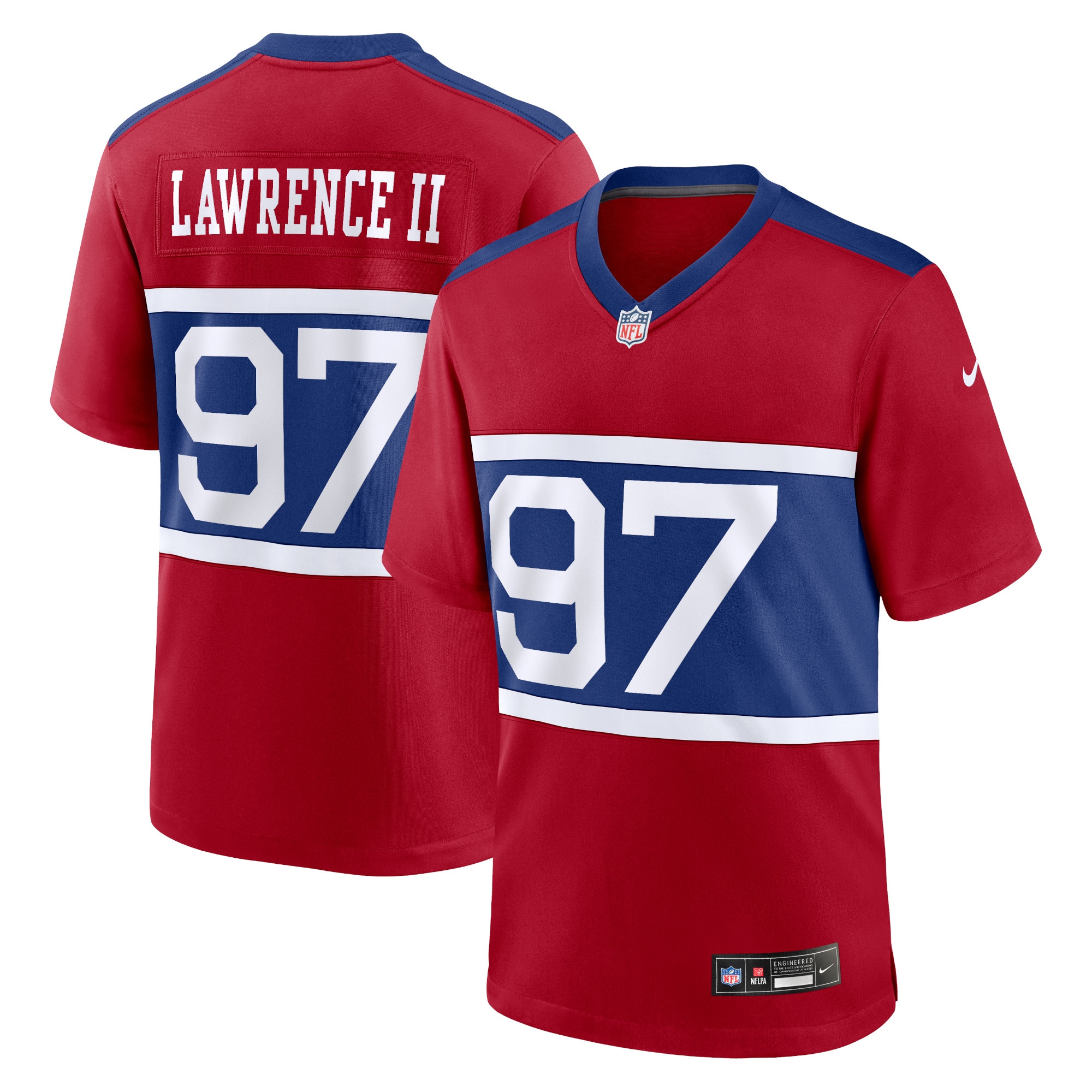 Men's New York Giants Dexter Lawrence II Century Red Alternate Player Game Jersey JS3526 nicesnker