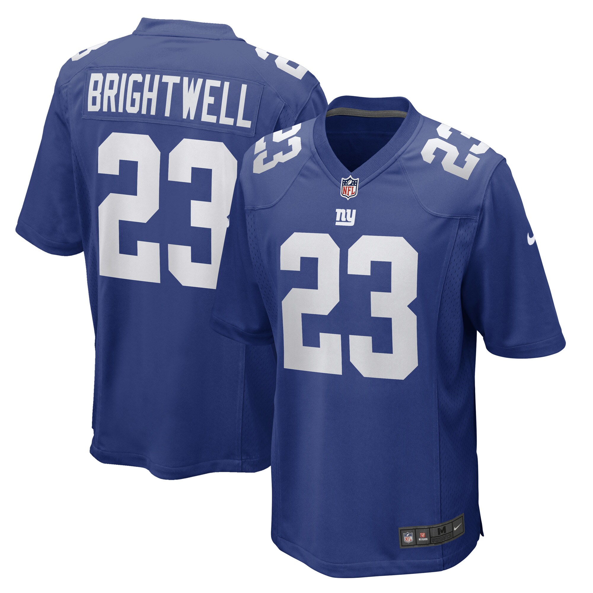 Men's New York Giants Gary Brightwell Royal Team Game Player Jersey JS4613 nicesnker