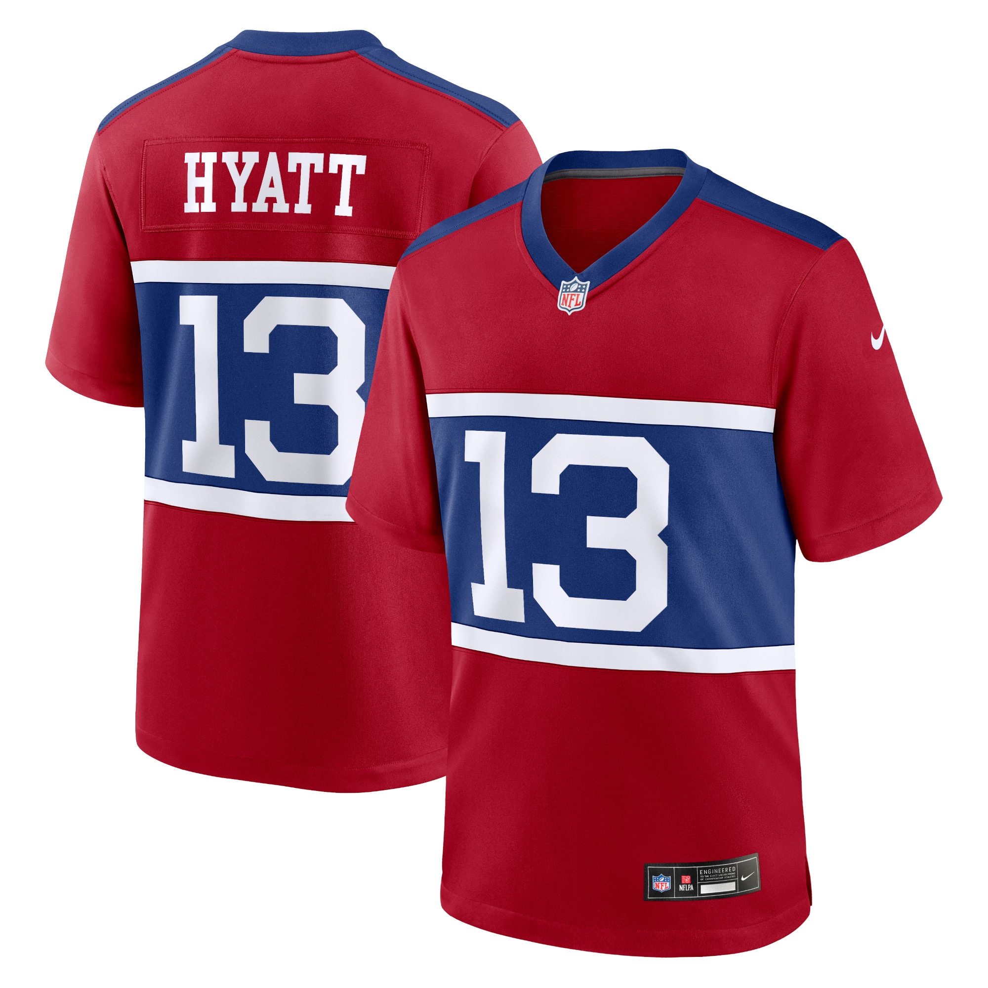 Men's New York Giants Jalin Hyatt Century Red Alternate Player Game Jersey JS5482 nicesnker