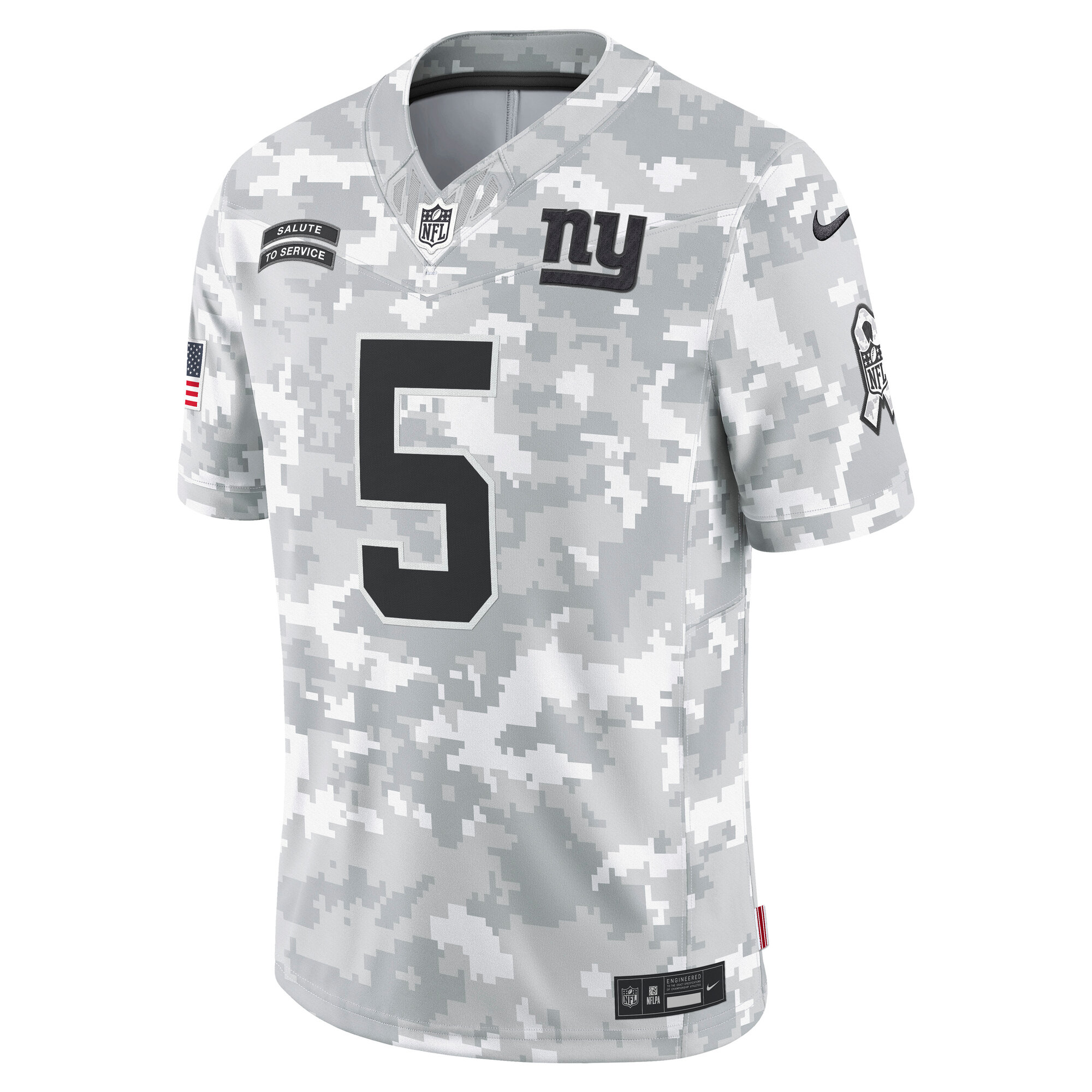 Alternative view of Men's New York Giants Kayvon Thibodeaux Arctic Camo 2024 Salute to Service Limited Jersey JS7942 nicesnker