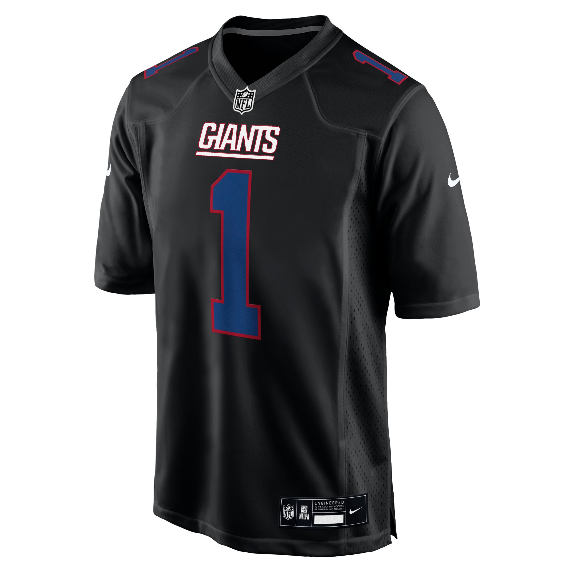 Alternative view of Men's New York Giants Malik Nabers Carbon Black Fashion Jersey JS2312 nicesnker