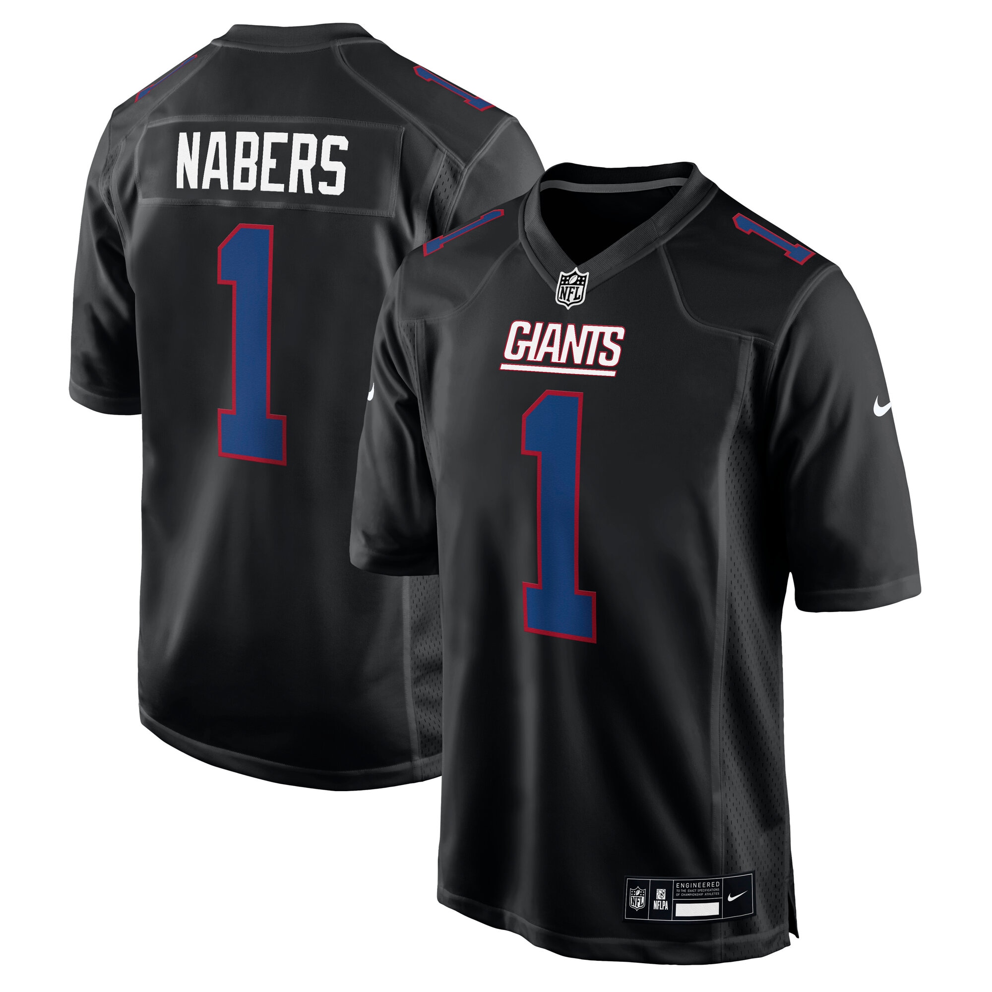 Men's New York Giants Malik Nabers Carbon Black Fashion Jersey JS2312 nicesnker