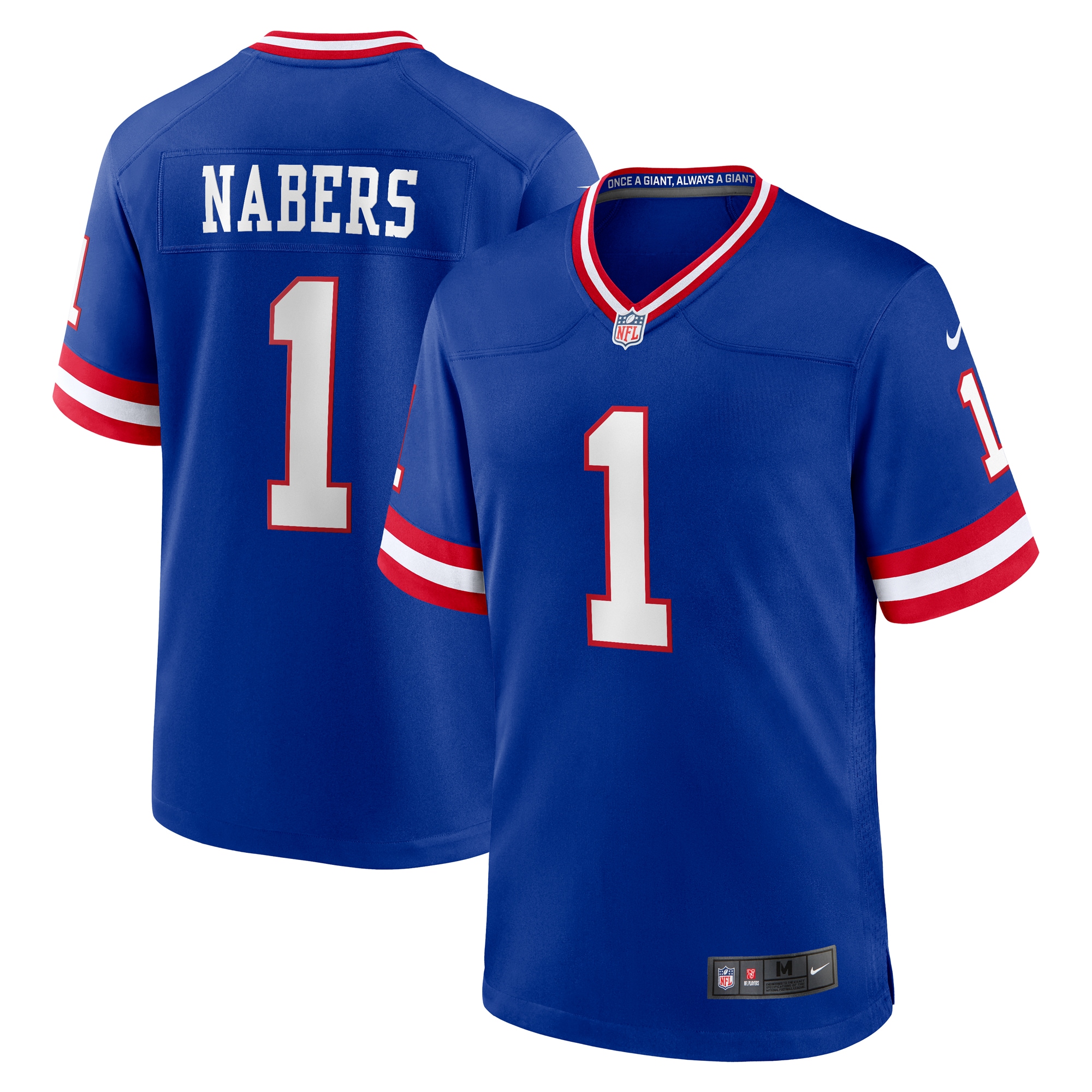 Men's New York Giants Malik Nabers Royal 2nd Alternate Game Jersey JS2401 nicesnker