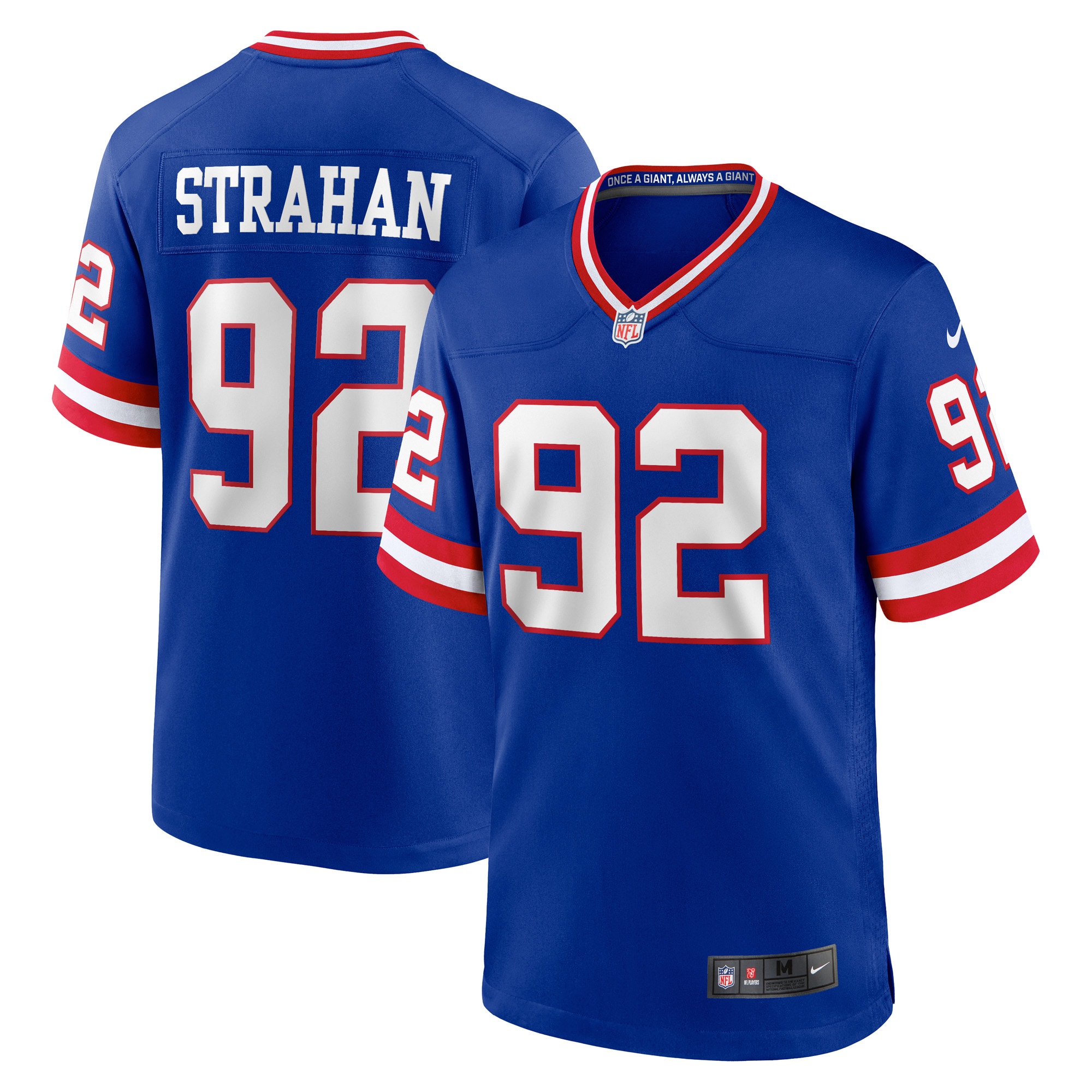 Men's New York Giants Michael Strahan Royal Classic Retired Player Game Jersey JS9284 nicesnker