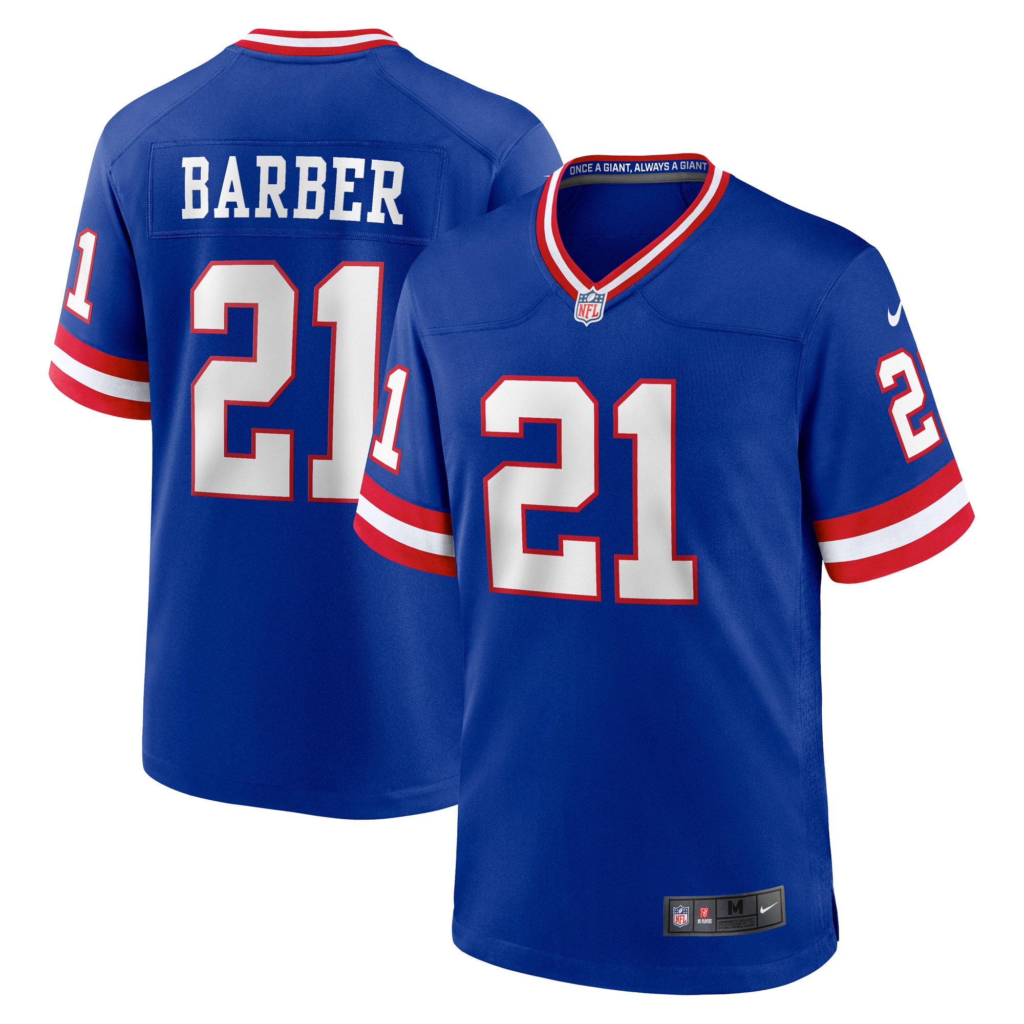 Men's New York Giants Tiki Barber Royal Classic Retired Player Game Jersey JS7489 nicesnker